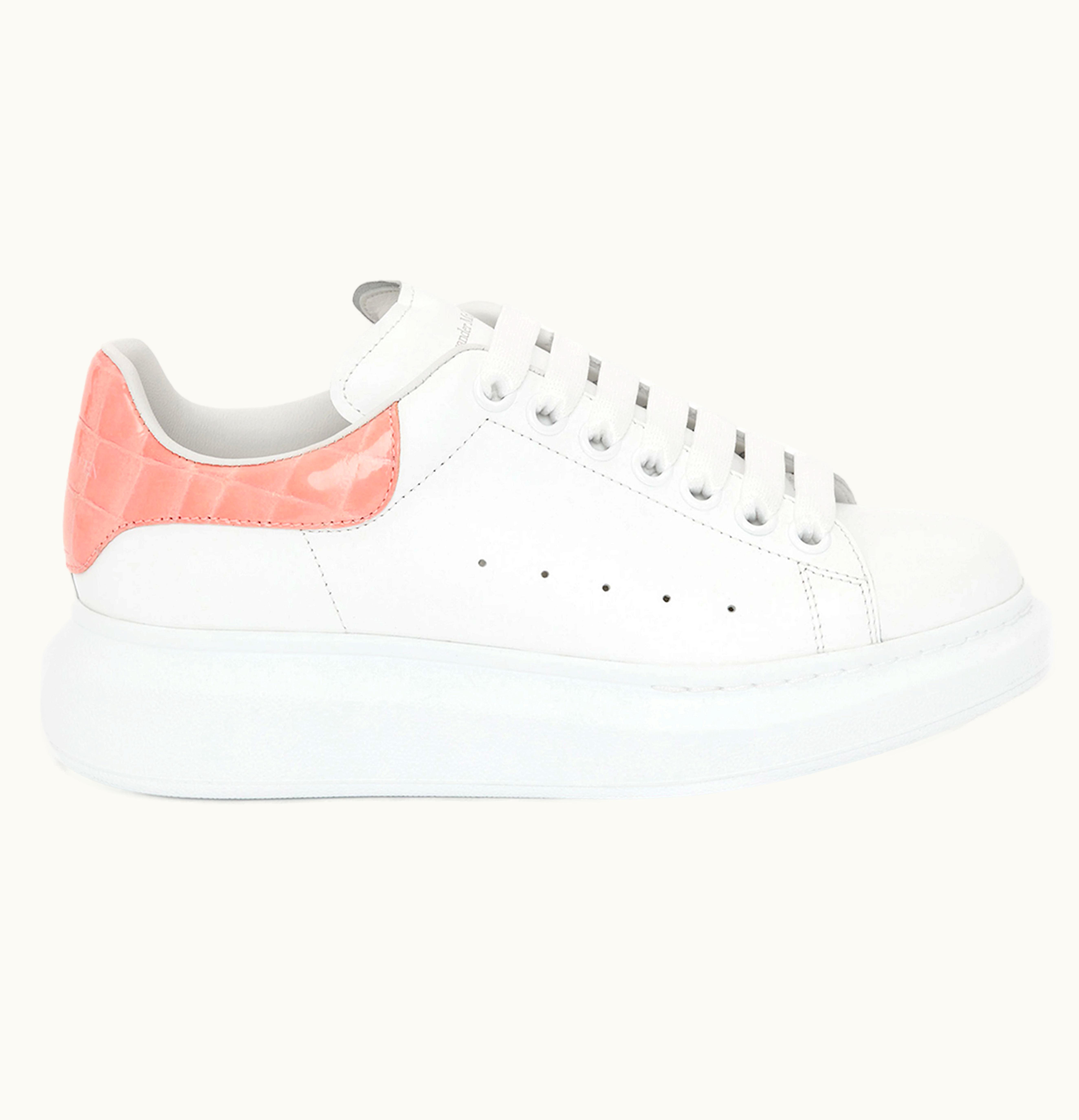 Alexander McQueen Oversized Pastel Pink Embossed Patent Croco