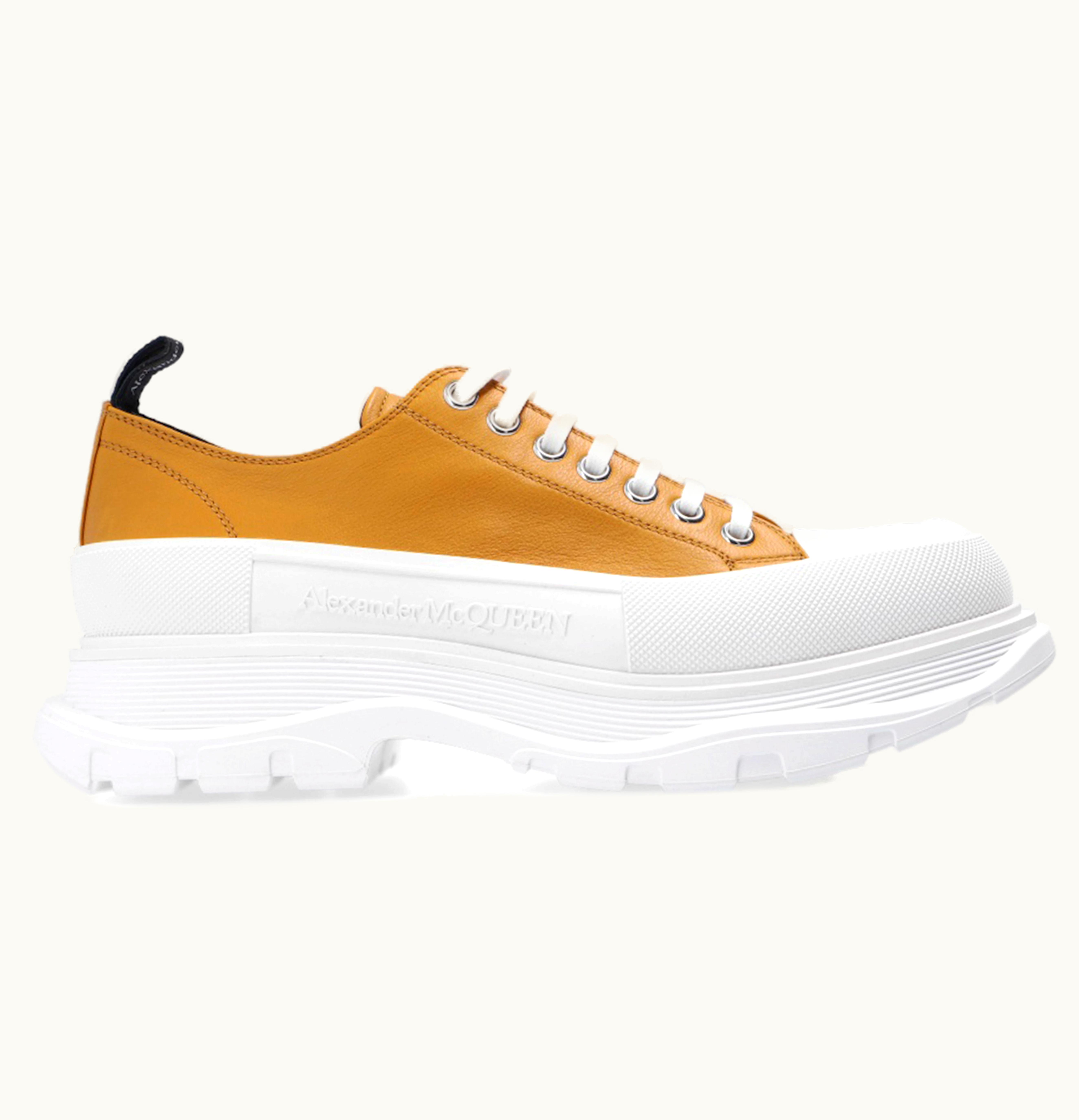 Alexander McQueen Tread Slick Low Lace Up Mustard