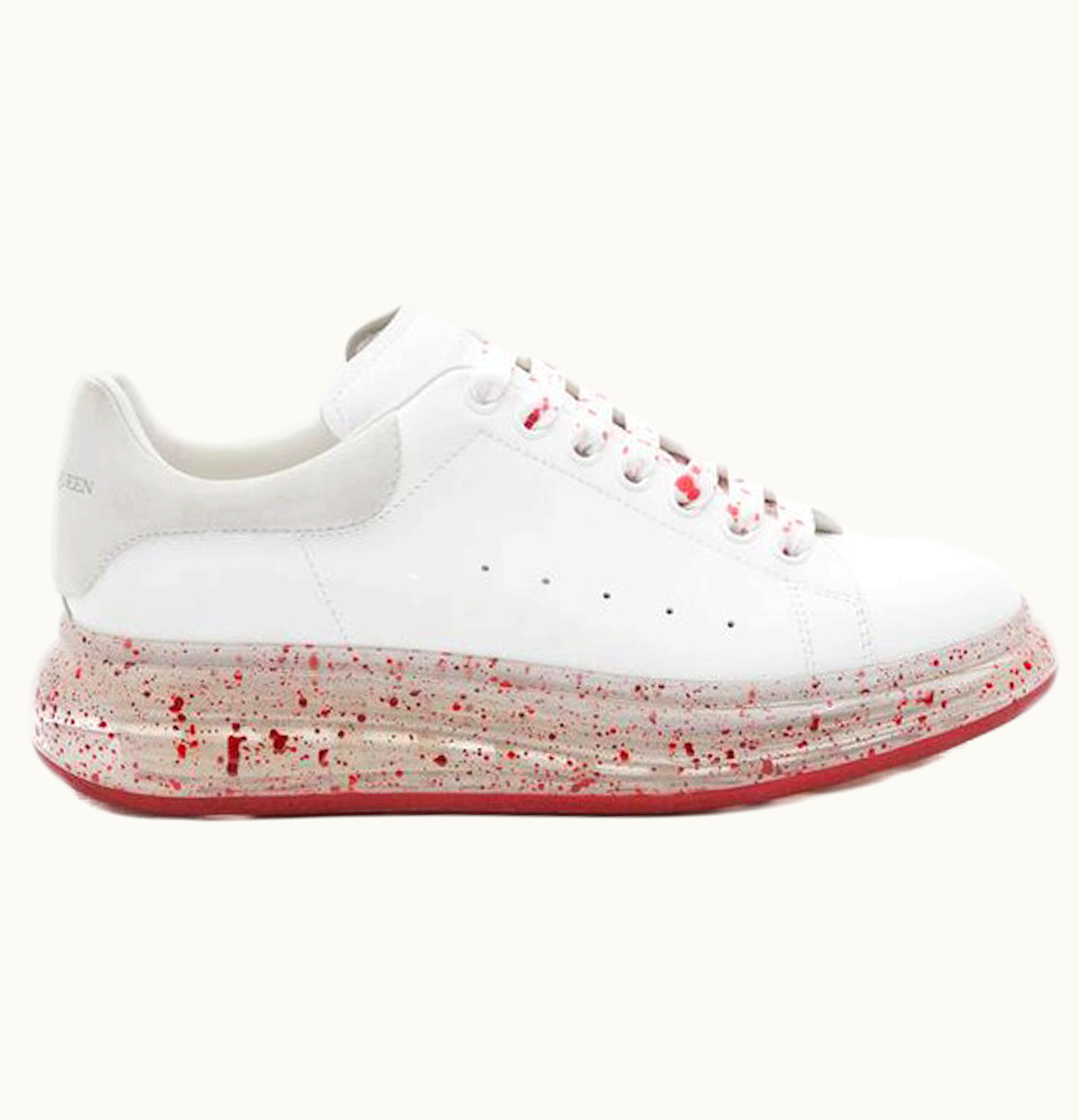 Alexander McQueen Oversized White Splatter Red