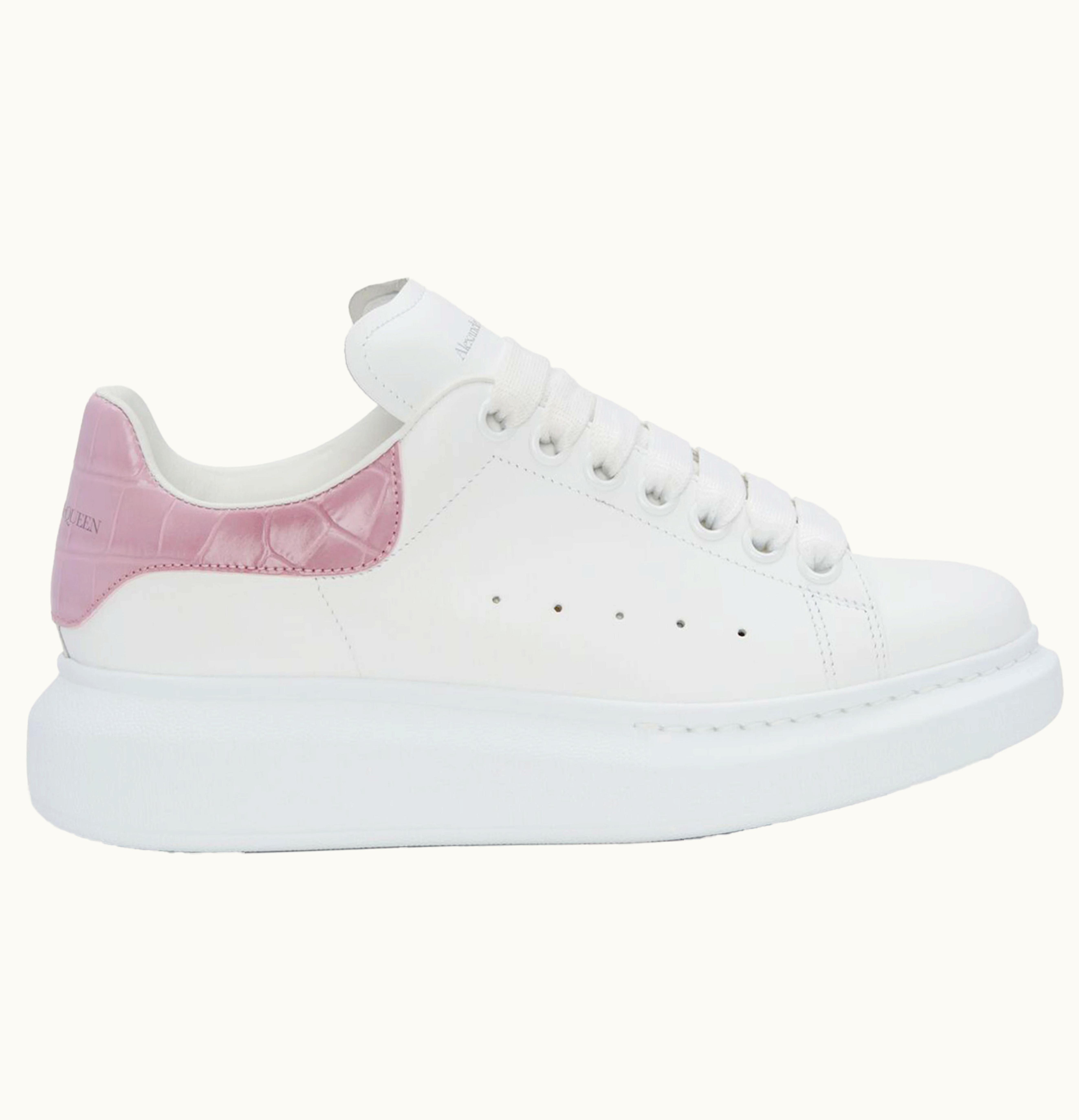 Alexander McQueen Oversized White Pink Croc Womens