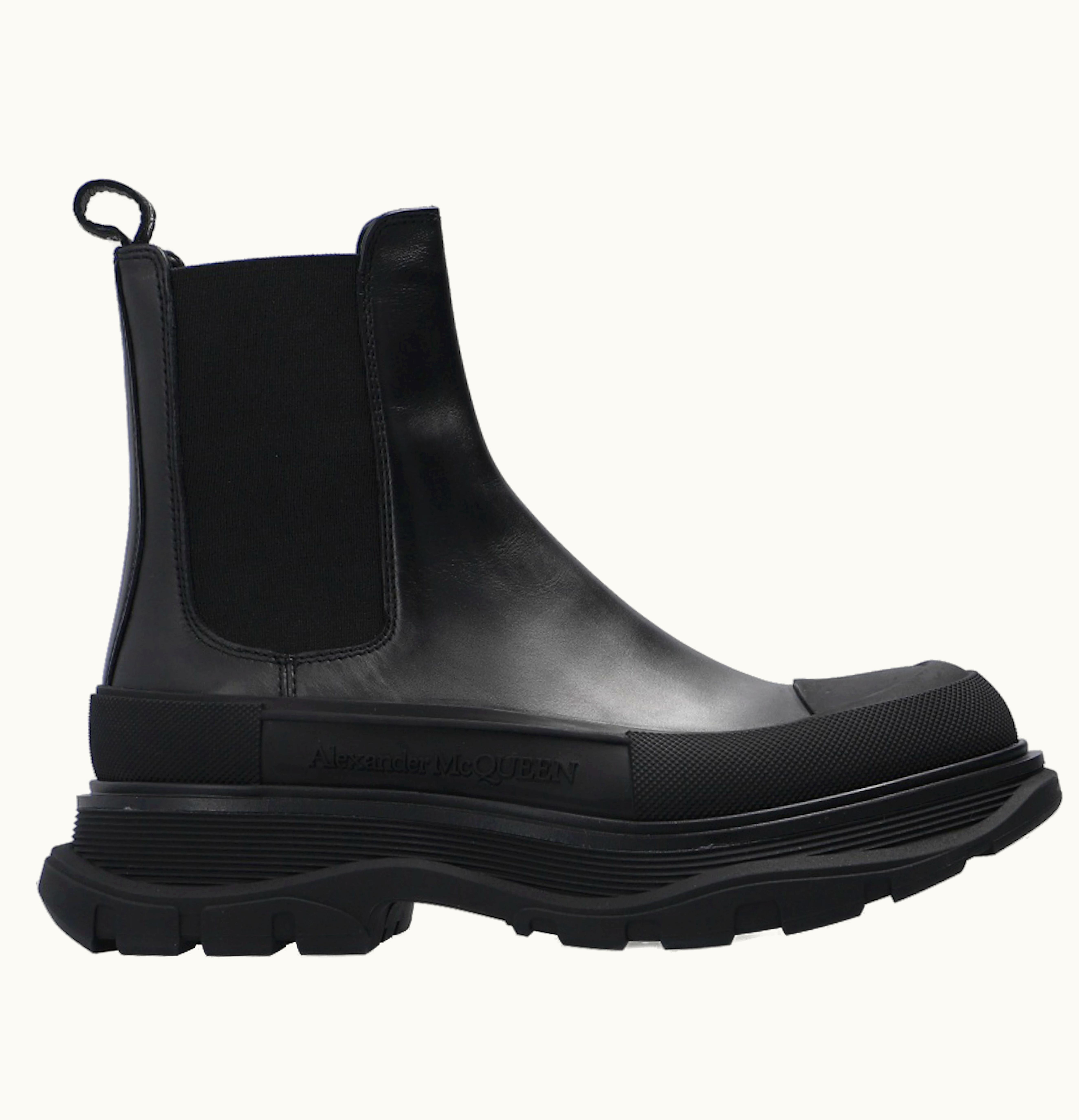 Alexander McQueen Chelsea Tread Ankle Boot Black Womens