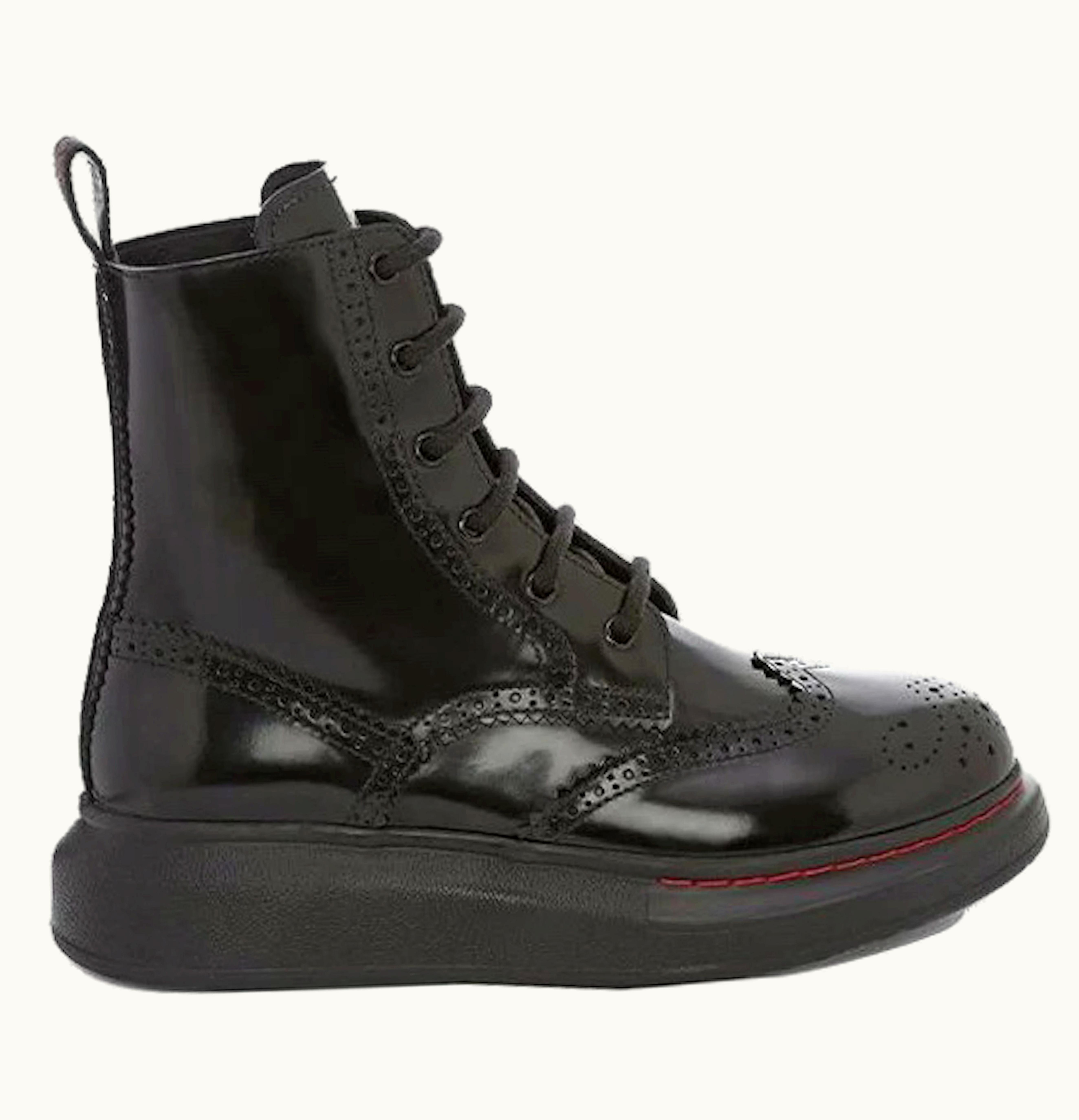 Alexander McQueen Hybrid Lace Up Boot Black Womens