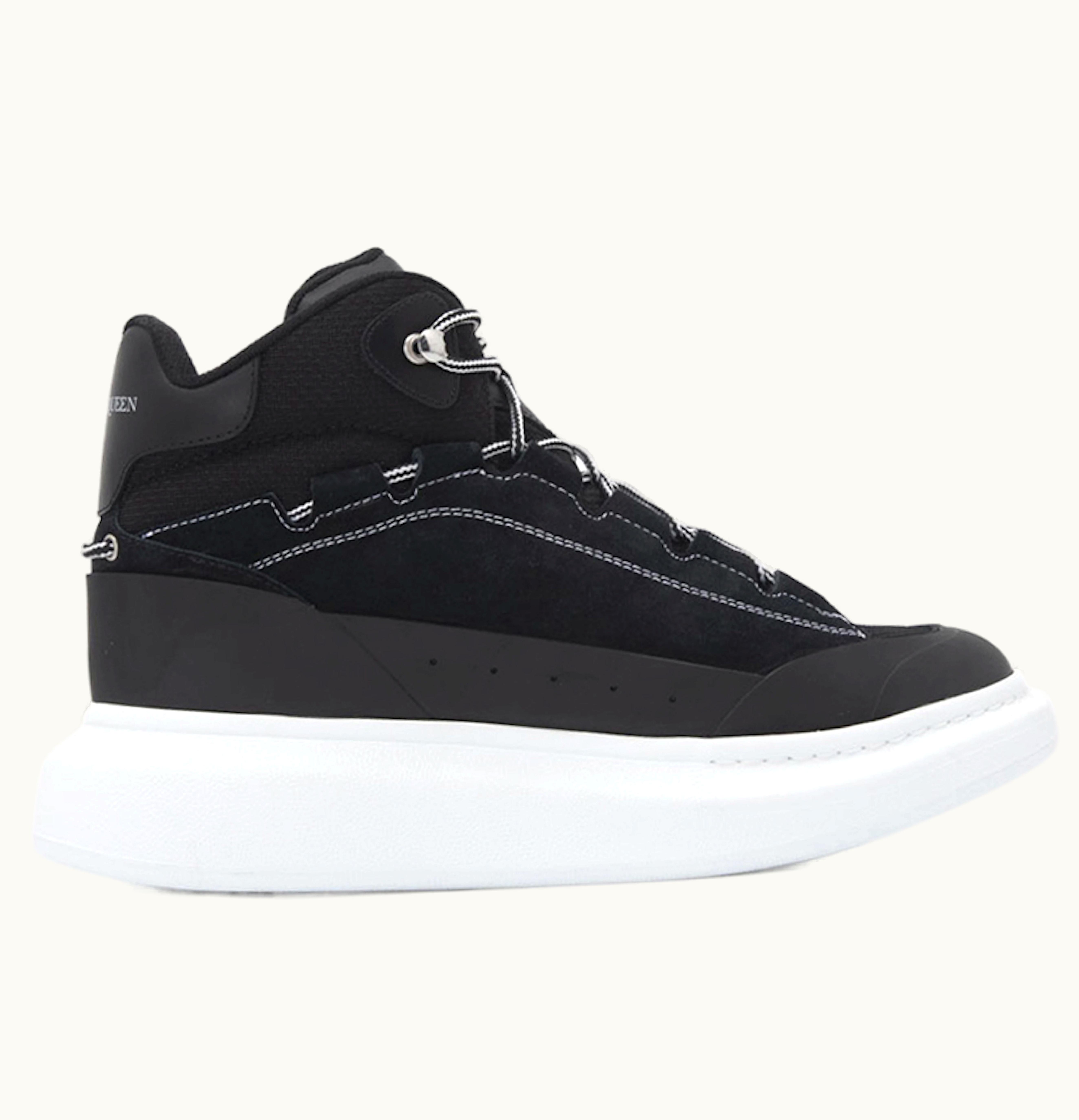 Alexander McQueen High Top Skate Sneaker Black White
