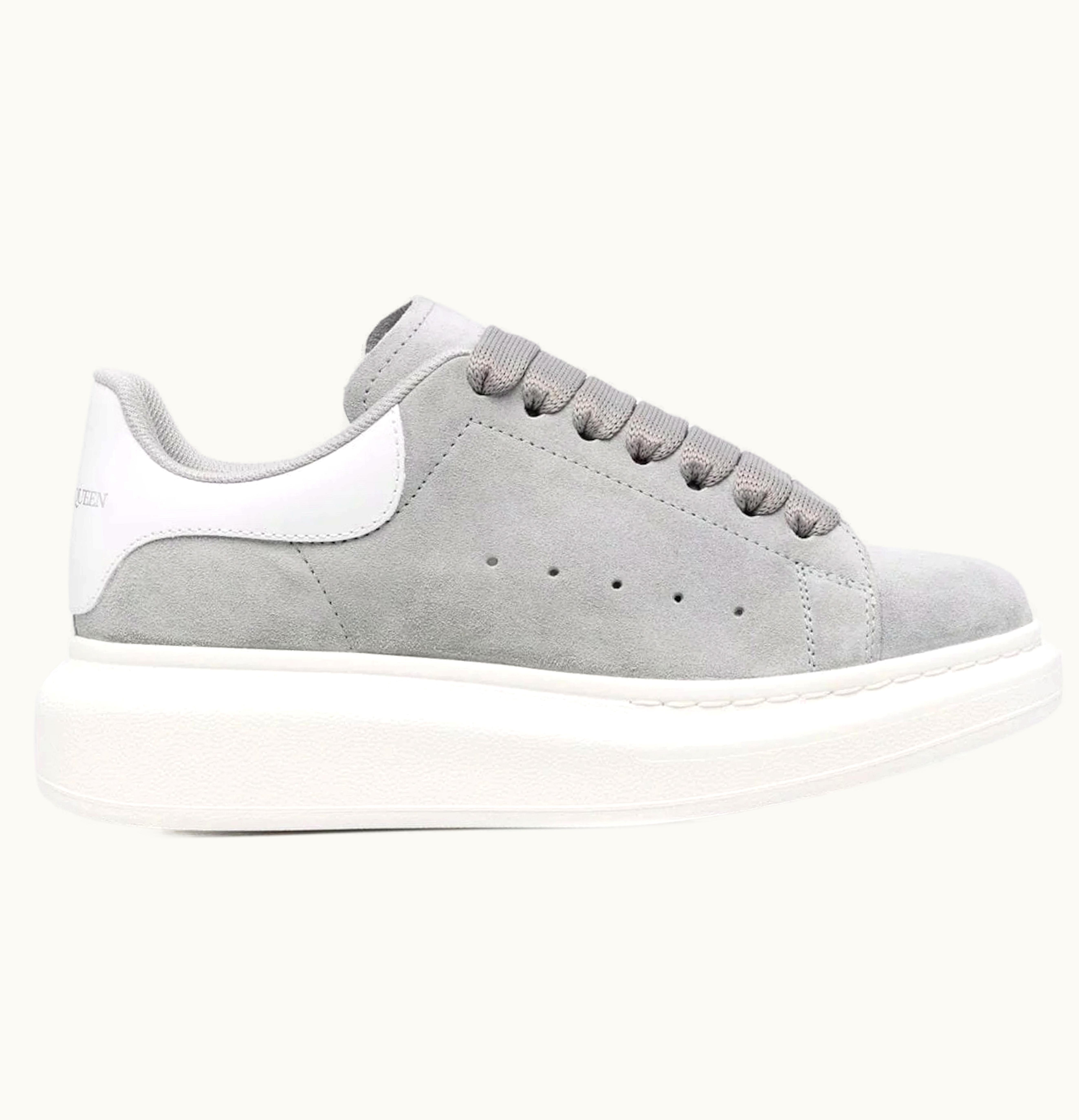 Alexander McQueen Oversized Dove Grey Suede Womens