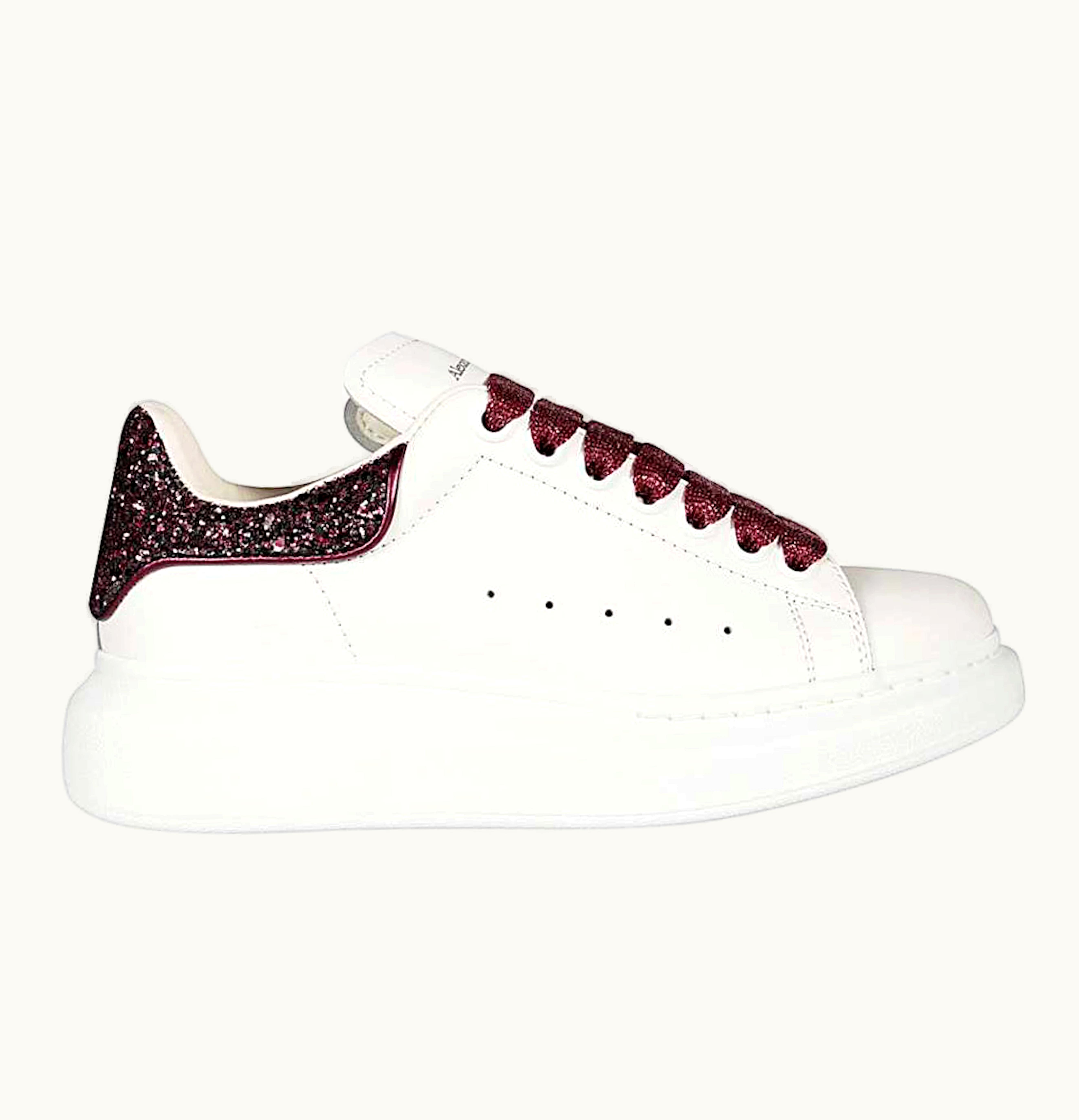Alexander McQueen Oversized White Rose Glitter W