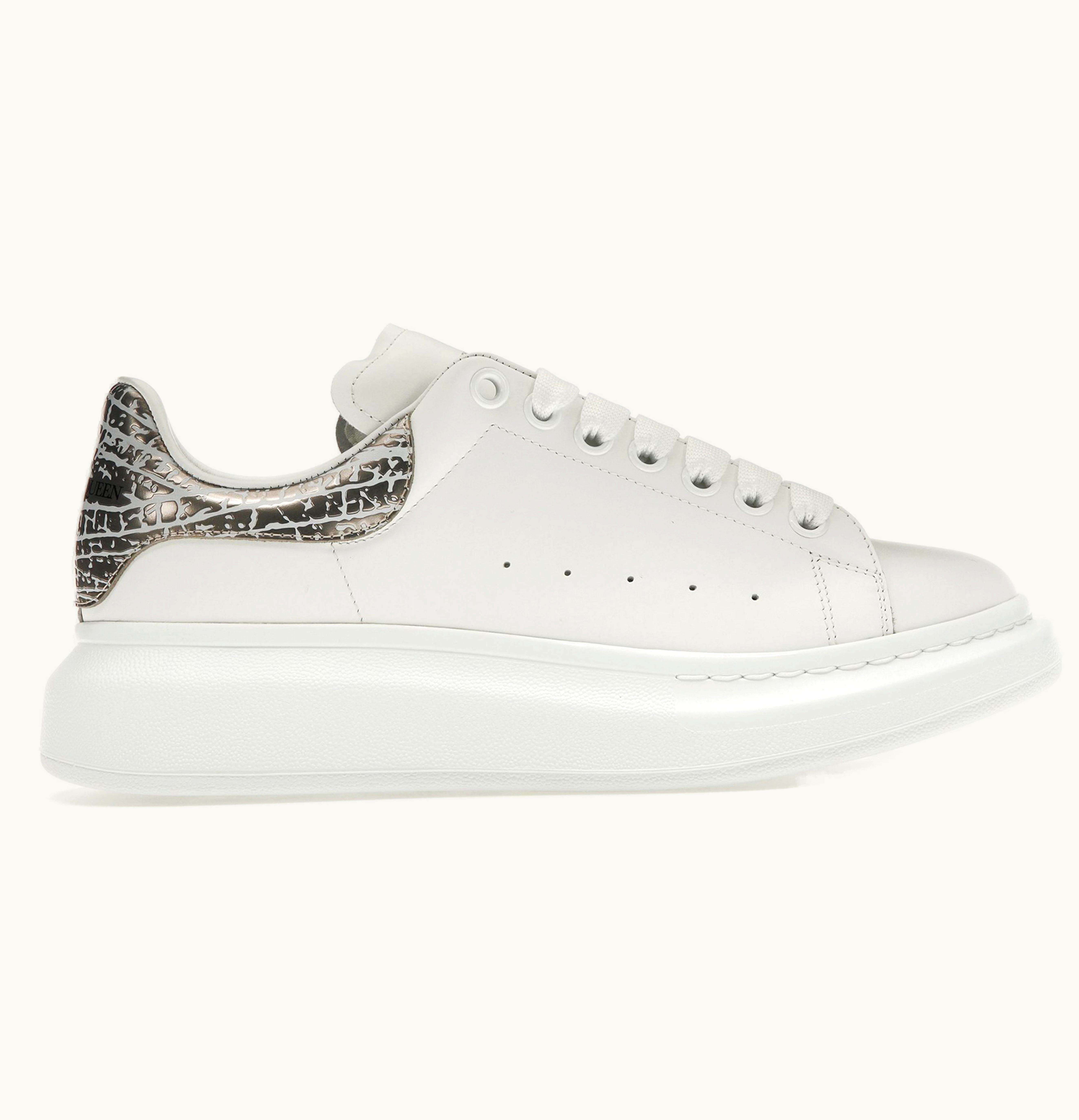 Alexander McQueen Oversized White Silver Croc