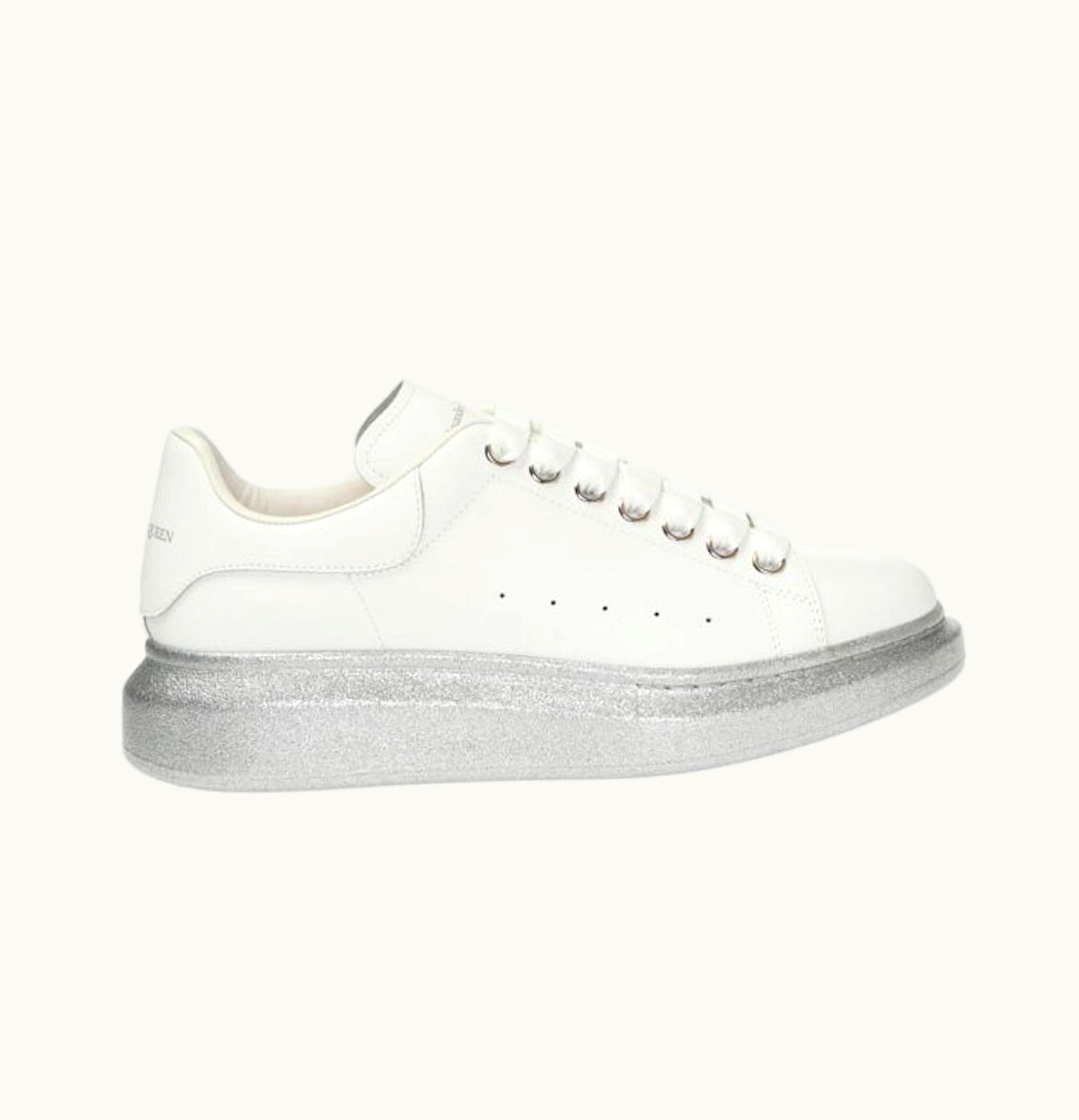 Alexander McQueen Oversized White Silver Glitter Sole W