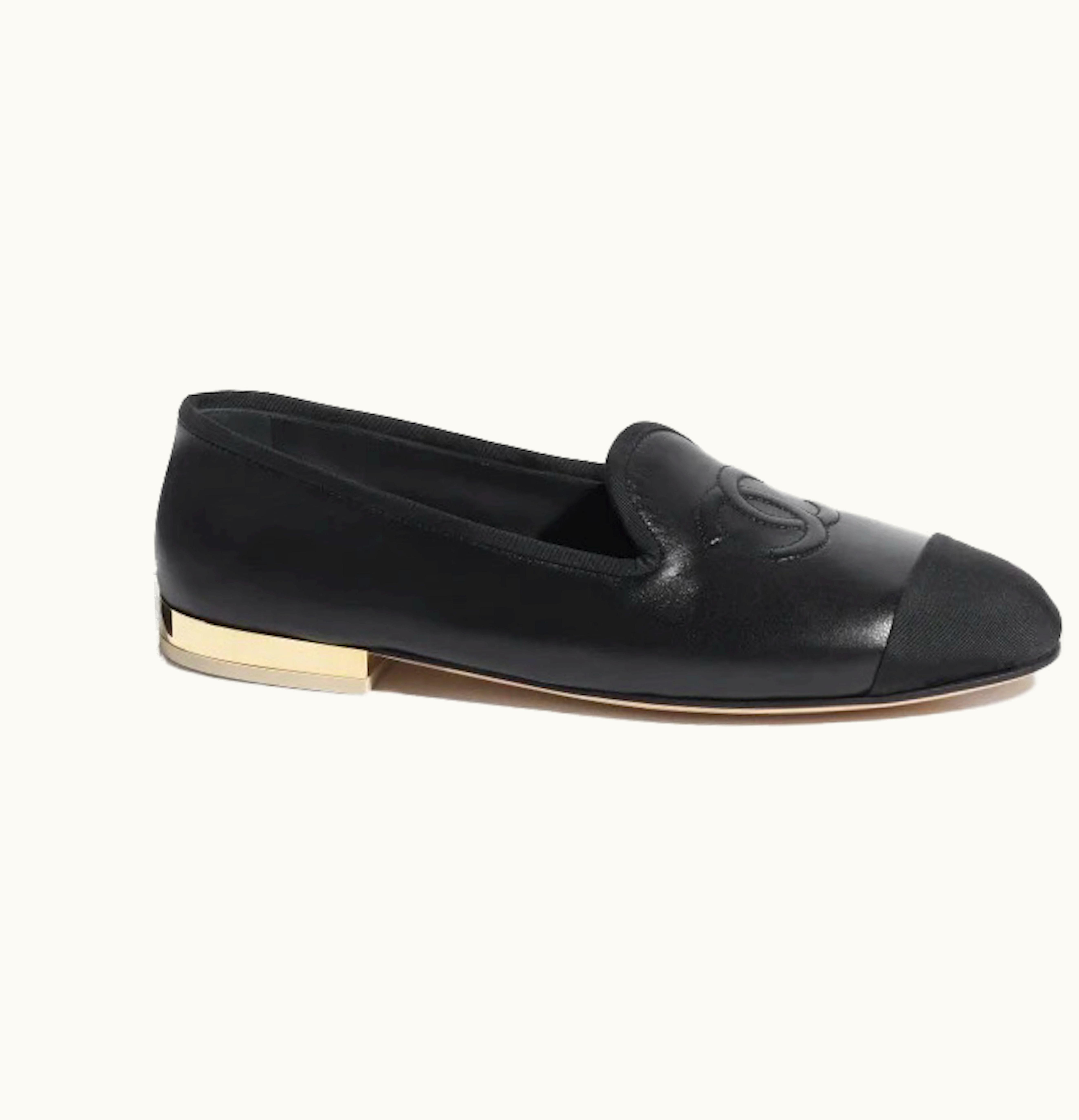 Chanel CC Loafers Black Lambskin
