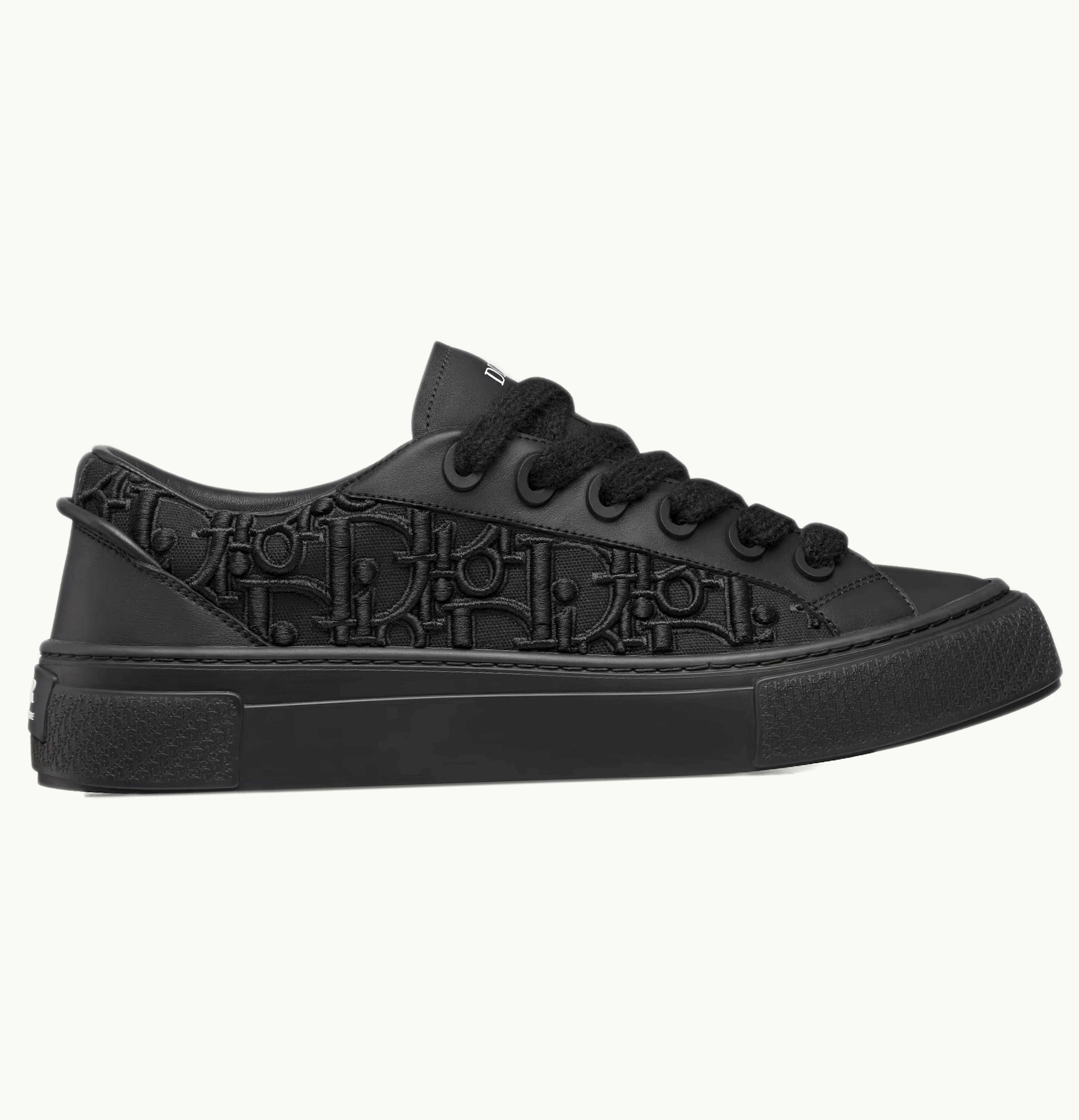 Dior B33 Sneaker Black Smooth Calfskin Oblique Raised Embroidery Numbered