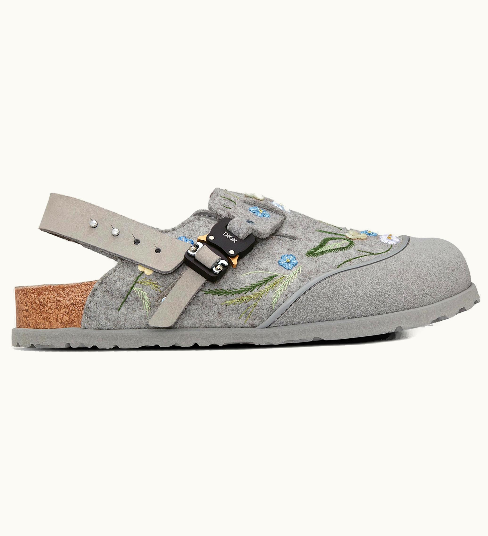 Dior By Birkenstock Mule Tokio Felted Wool Flowers