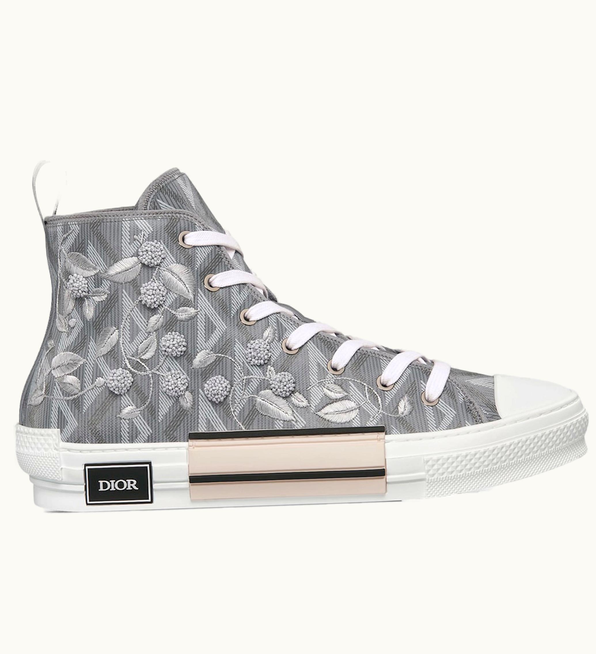 Dior B23 High Top Lily Of The Valley Embroidery