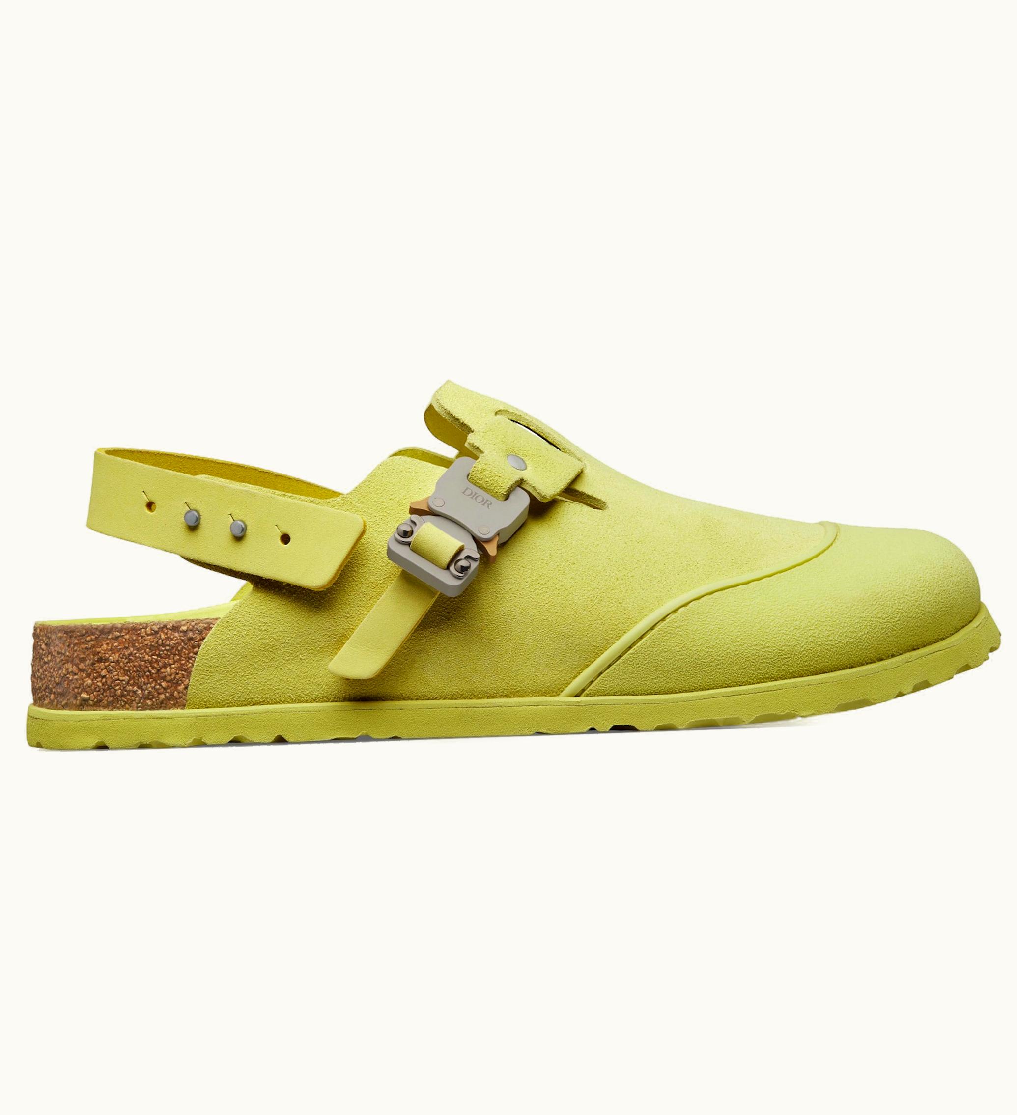 Dior By Birkenstock Mule Tokio Pastel Yellow Nubuck Calfskin