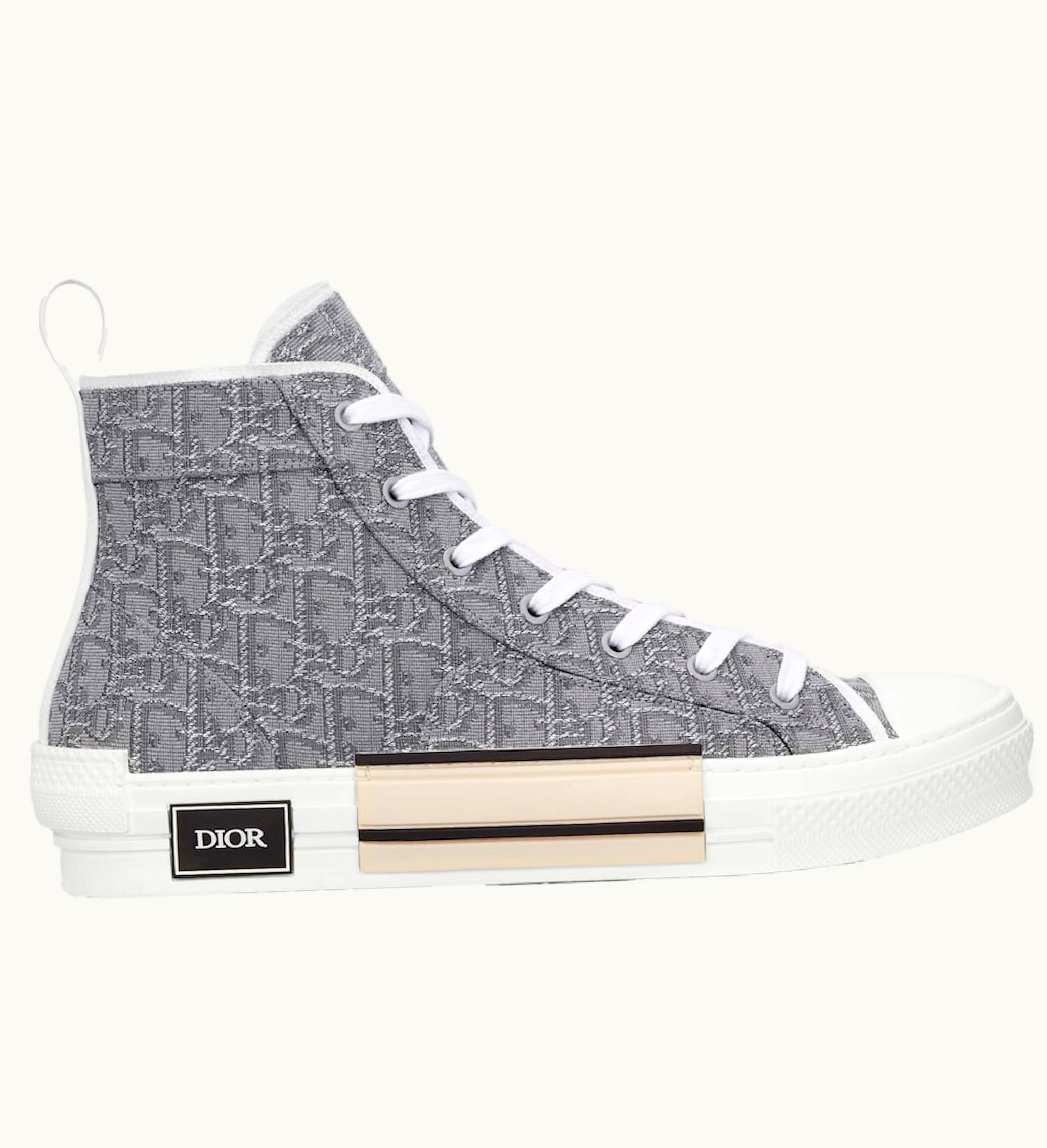 Dior B23 High Top Ruthenium Colored Oblique Jacquard
