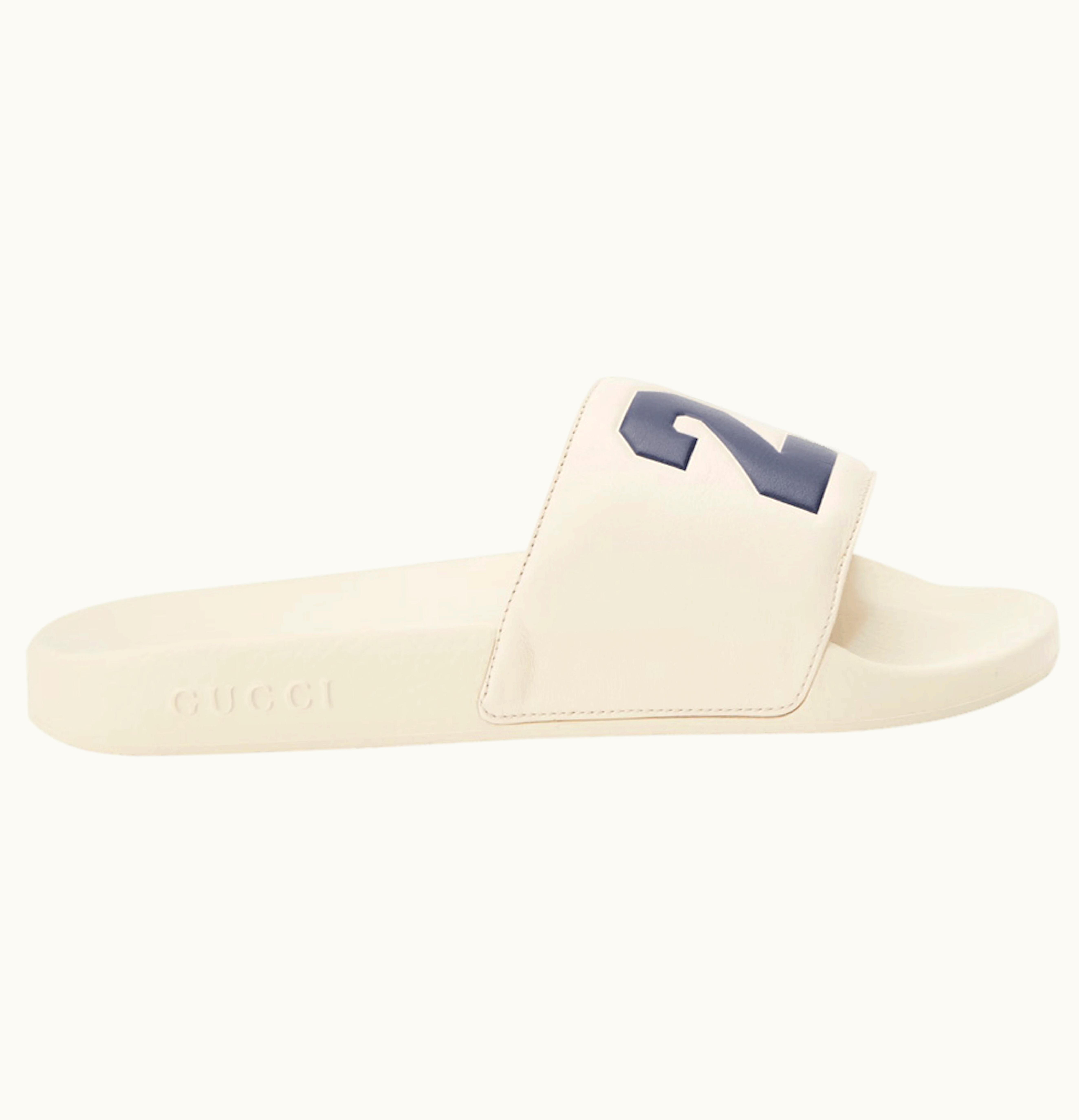 Gucci Pursuit Rubber Slide Ivory Blue