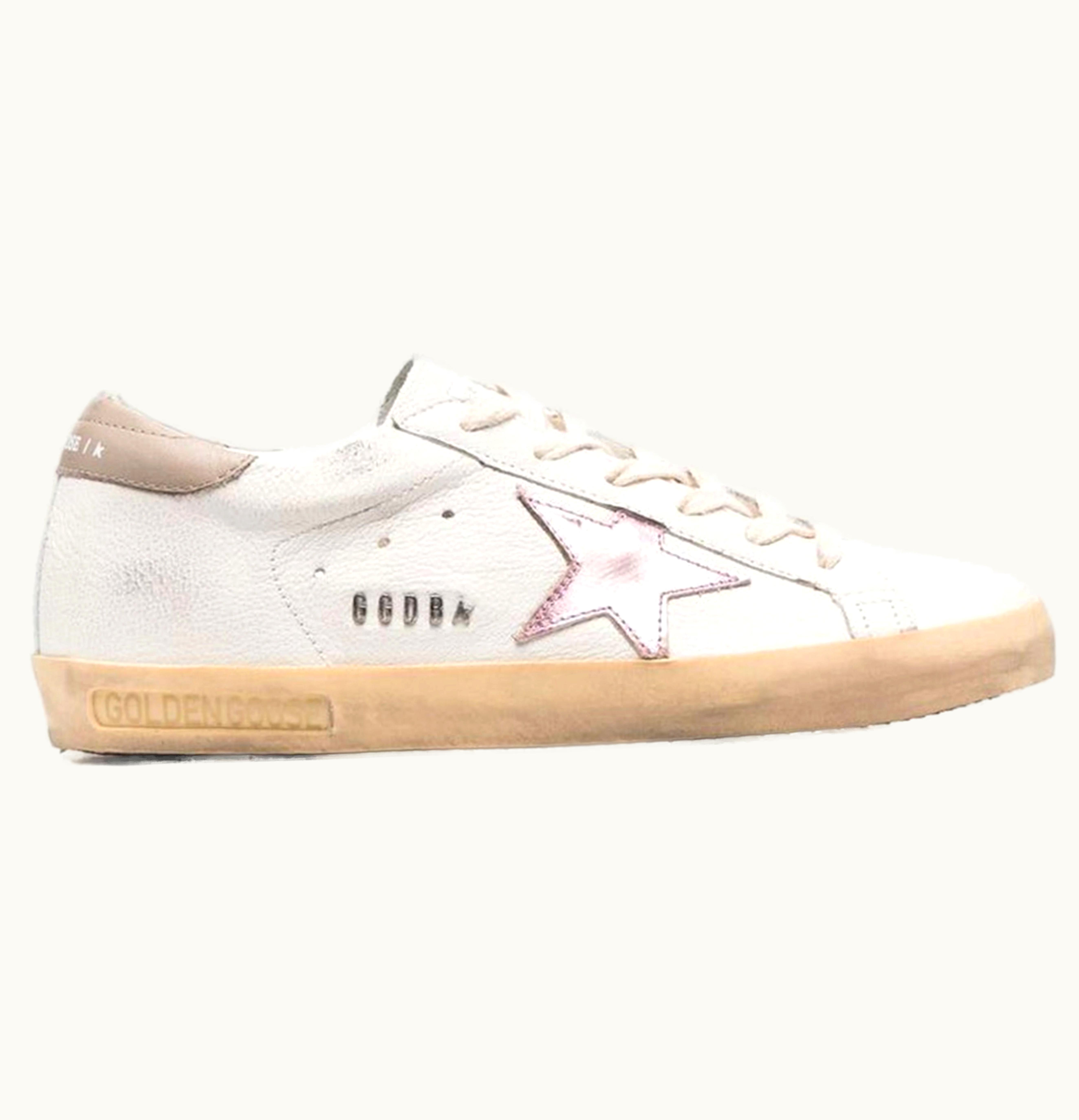 Golden Goose Superstar White Antique Pink Metallic Womens