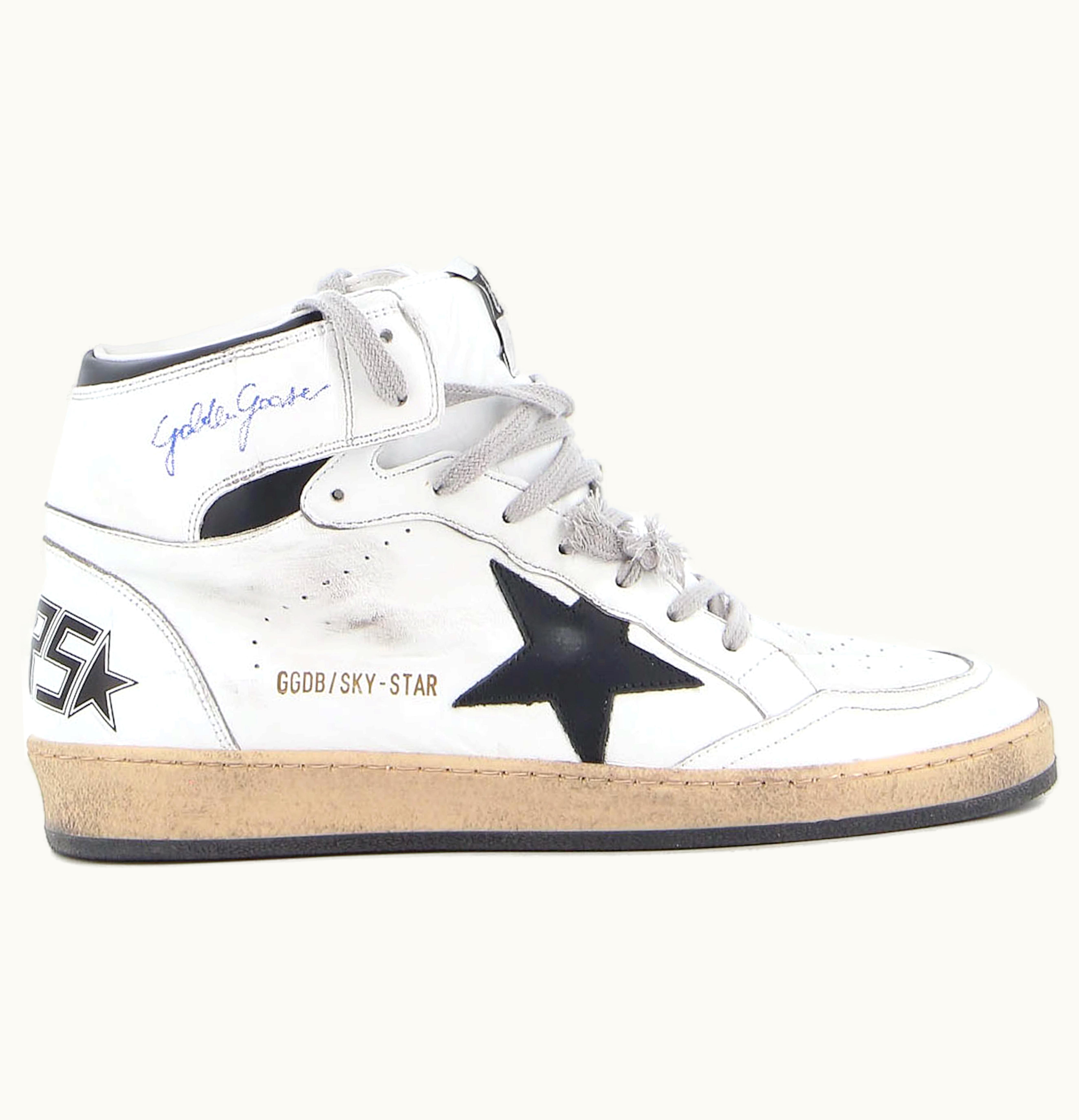 Golden Goose Skystar Leather White Black