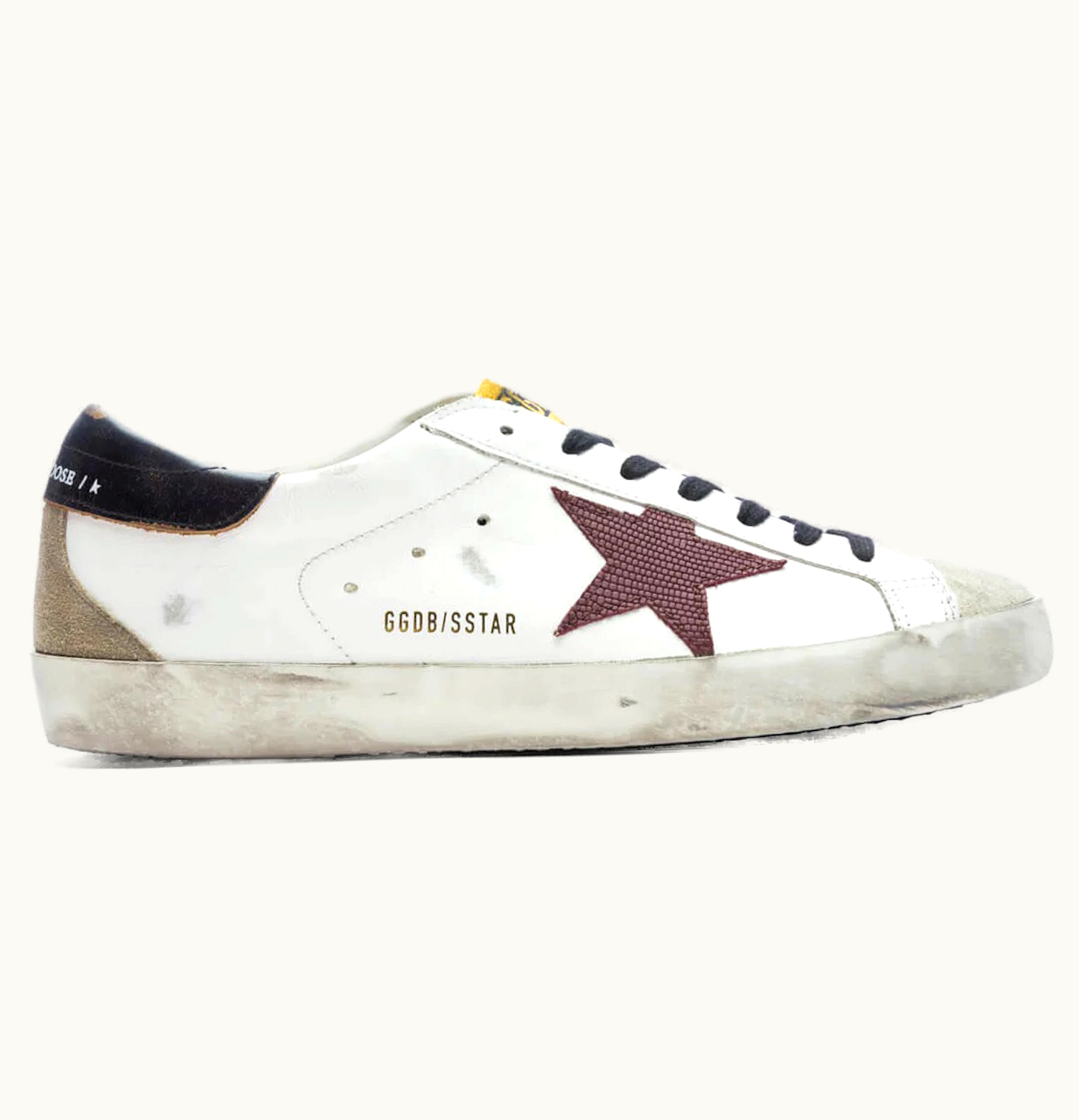 Golden Goose Super Star White Taupe Bordeaux
