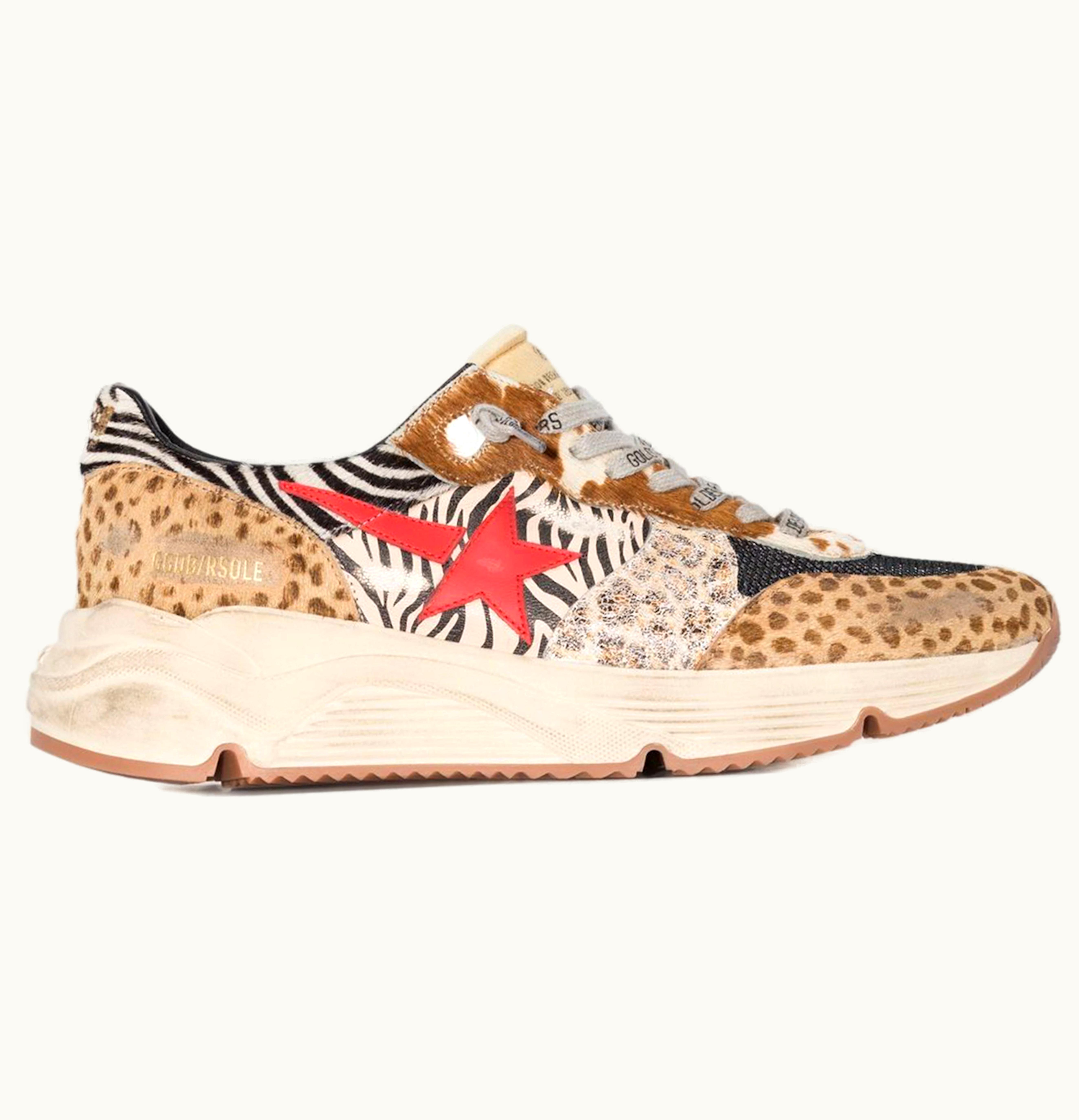 Golden Goose Running Sole Safari Print Multi