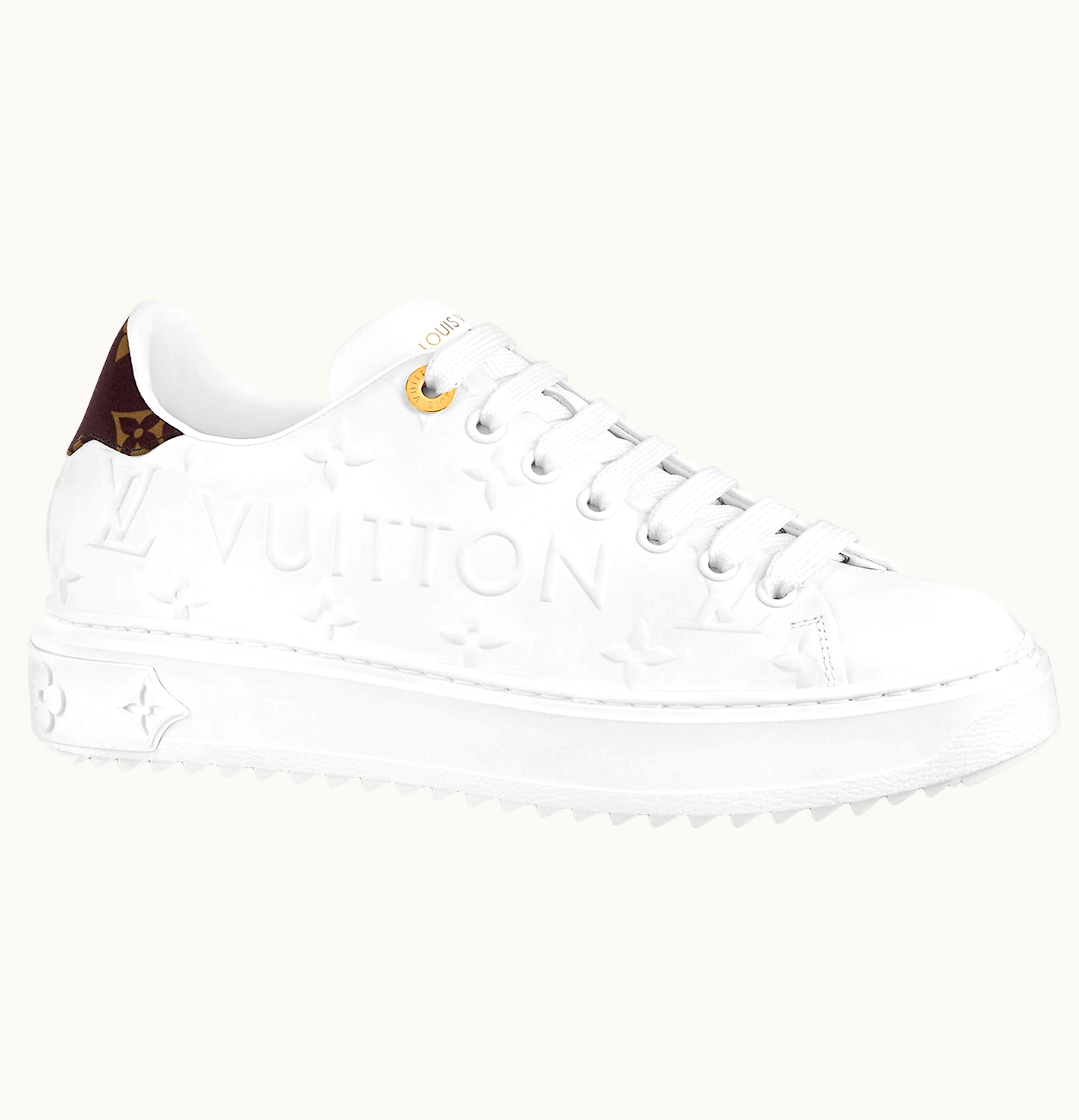 Louis Vuitton Louis Vuitton Time Out Debossed LV Monogram Leather White White W