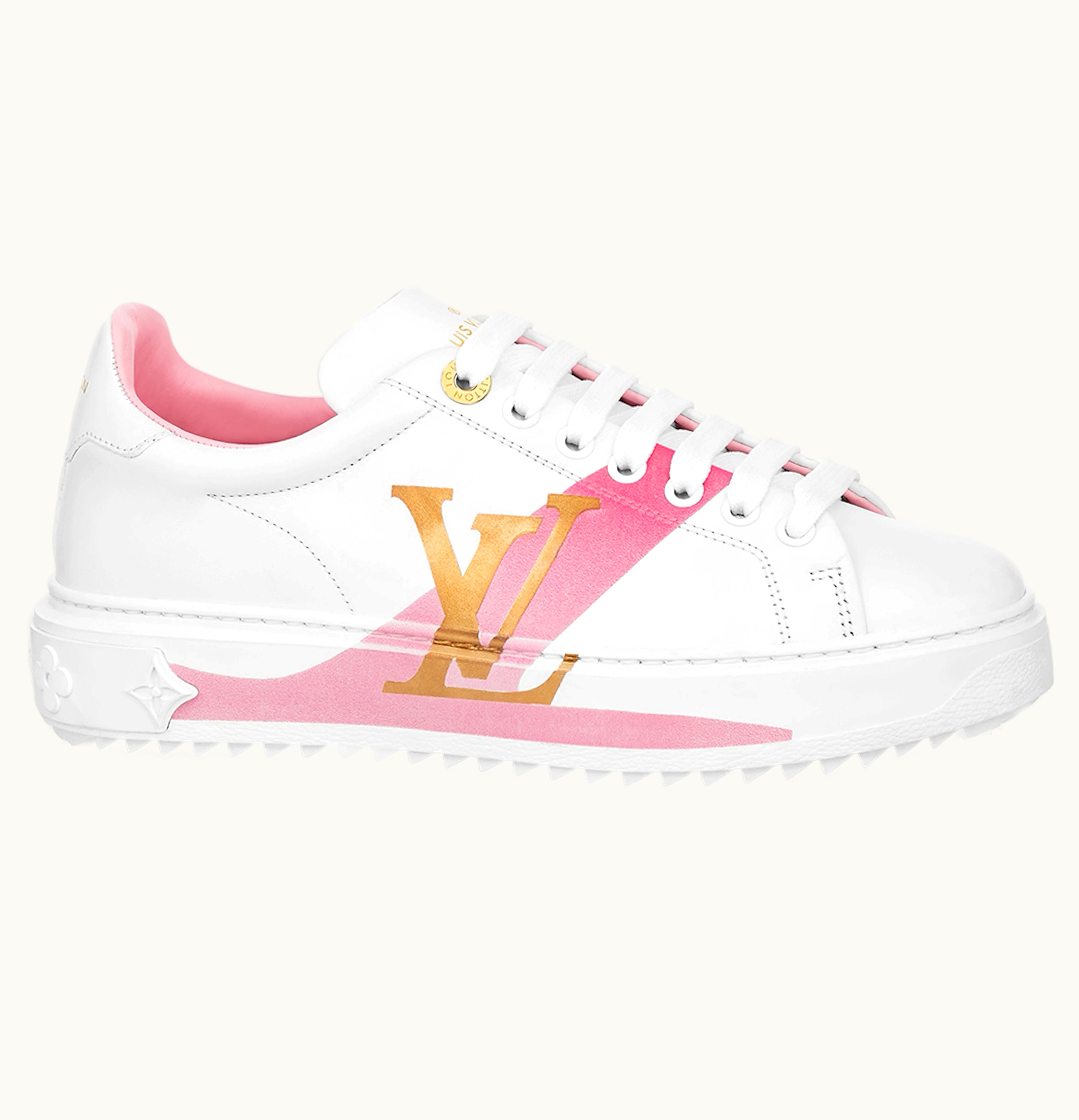 Louis Vuitton Louis Vuitton Time Out Leather Gold Pink White W