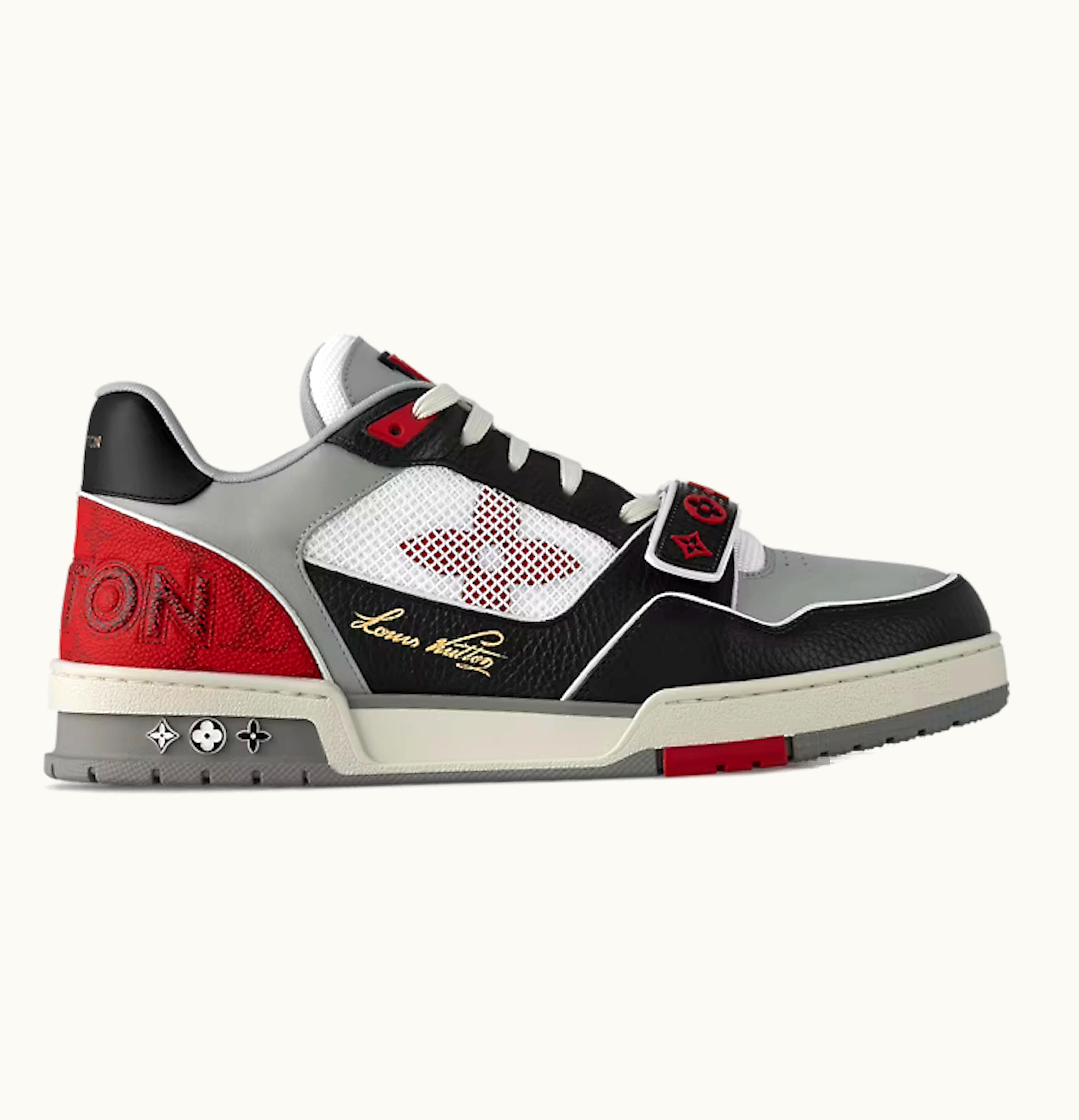 Louis Vuitton Lolv Trainer Strap On Black Grey Red