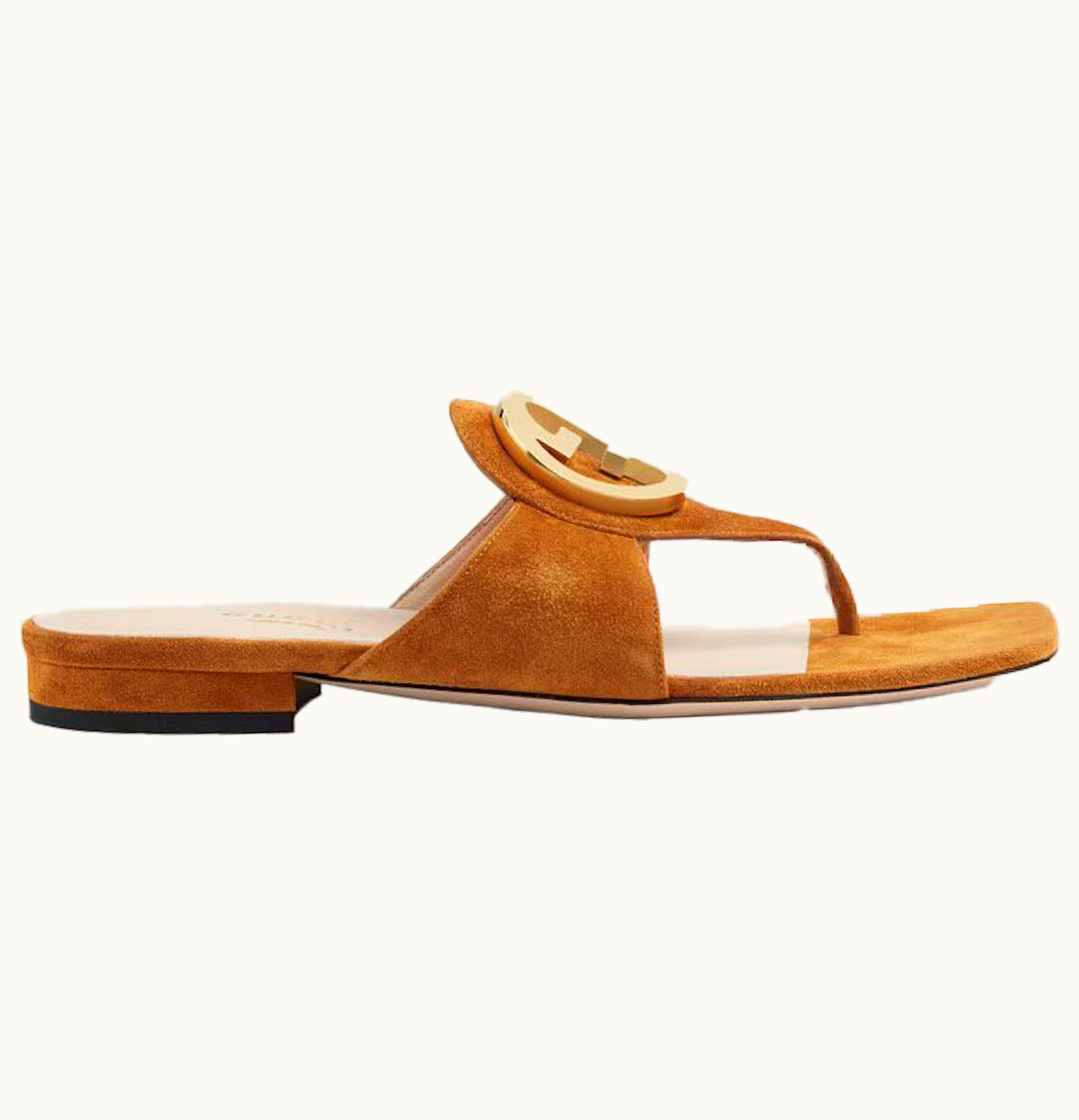 Gucci Gucci Blondie Thong Sandal Light Brown Suede