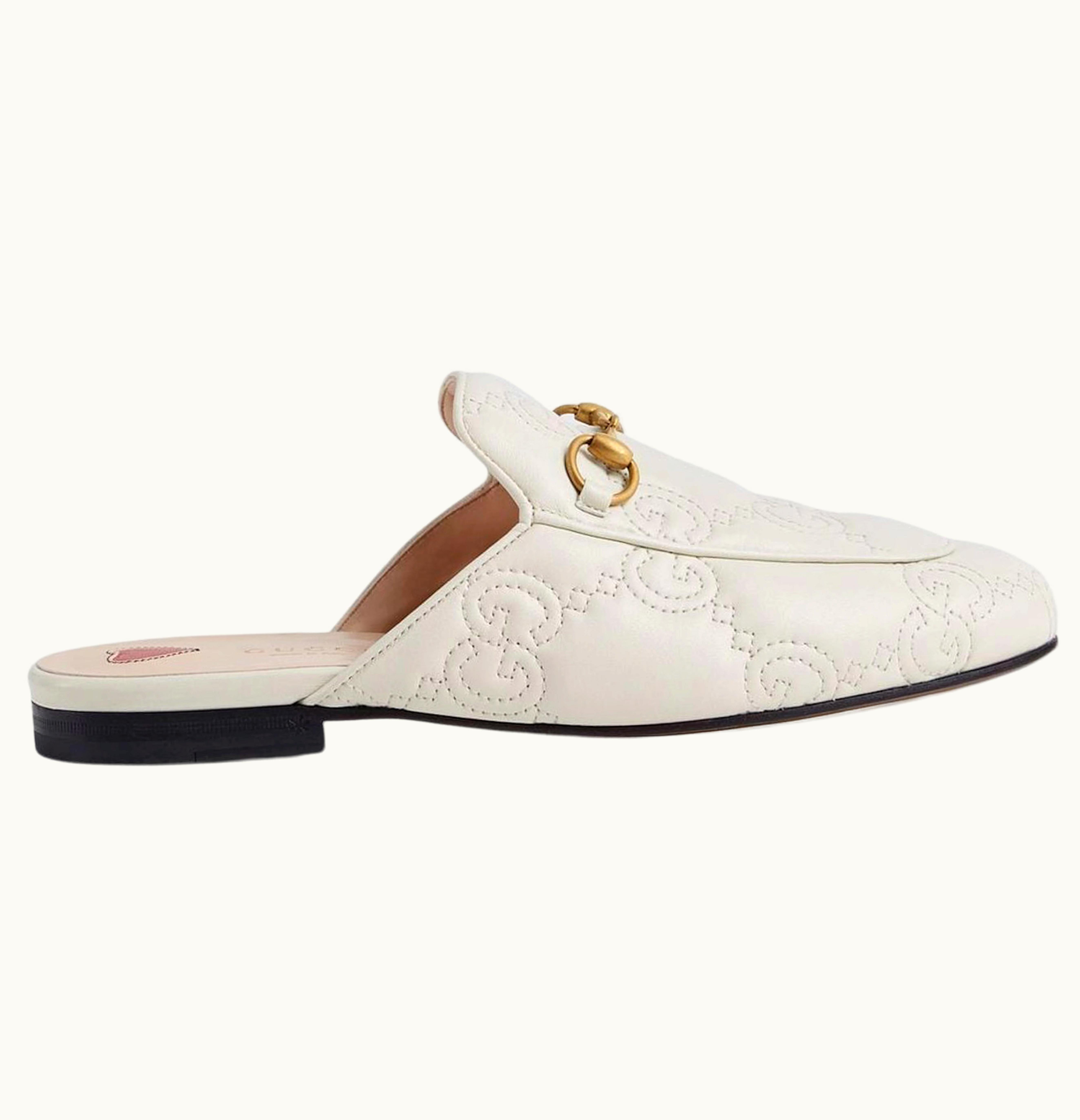 Gucci Gucci Princetown Slipper White Embossed Leather W