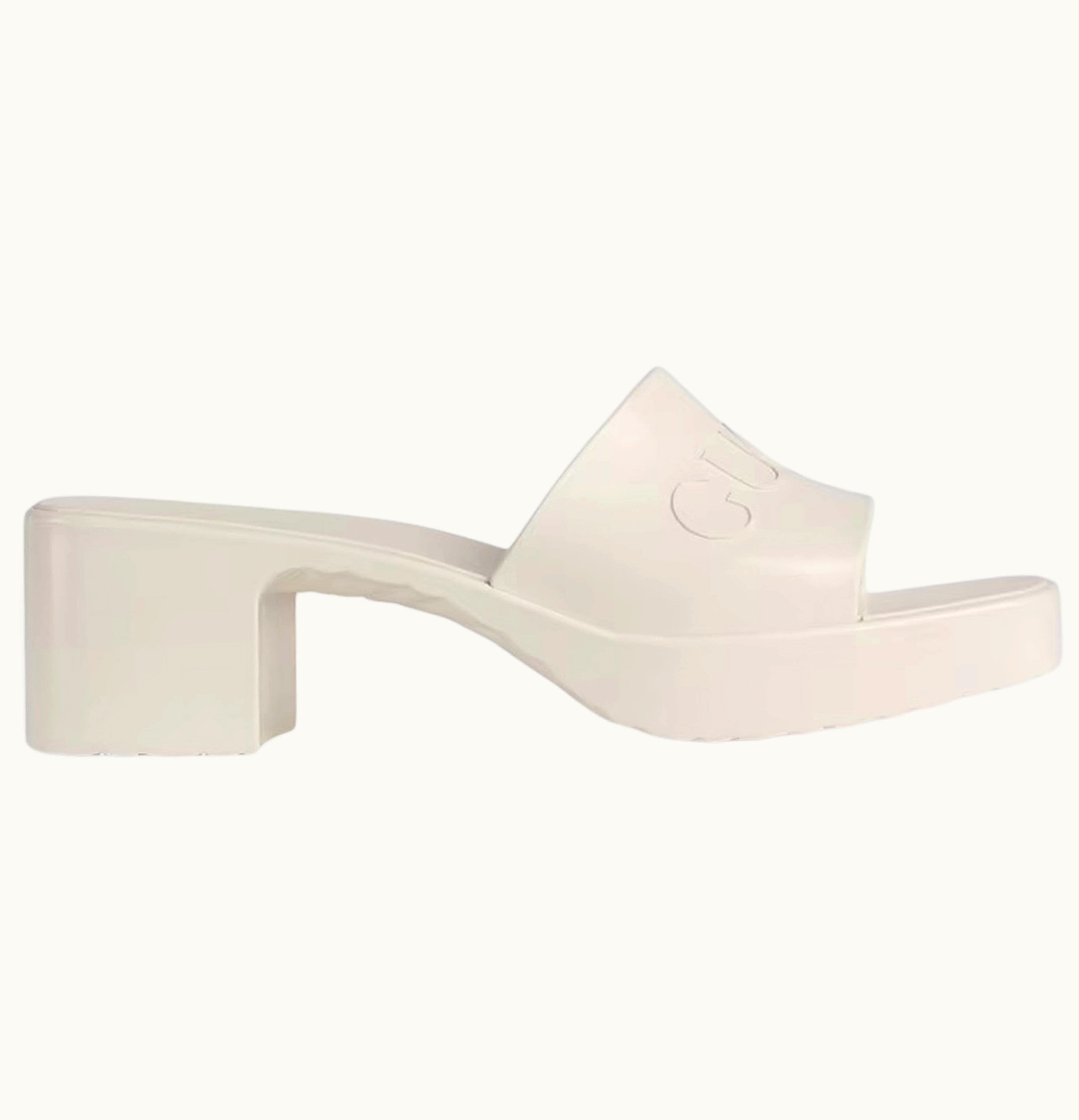 Gucci Gucci 60mm Slide Sandal White Rubber