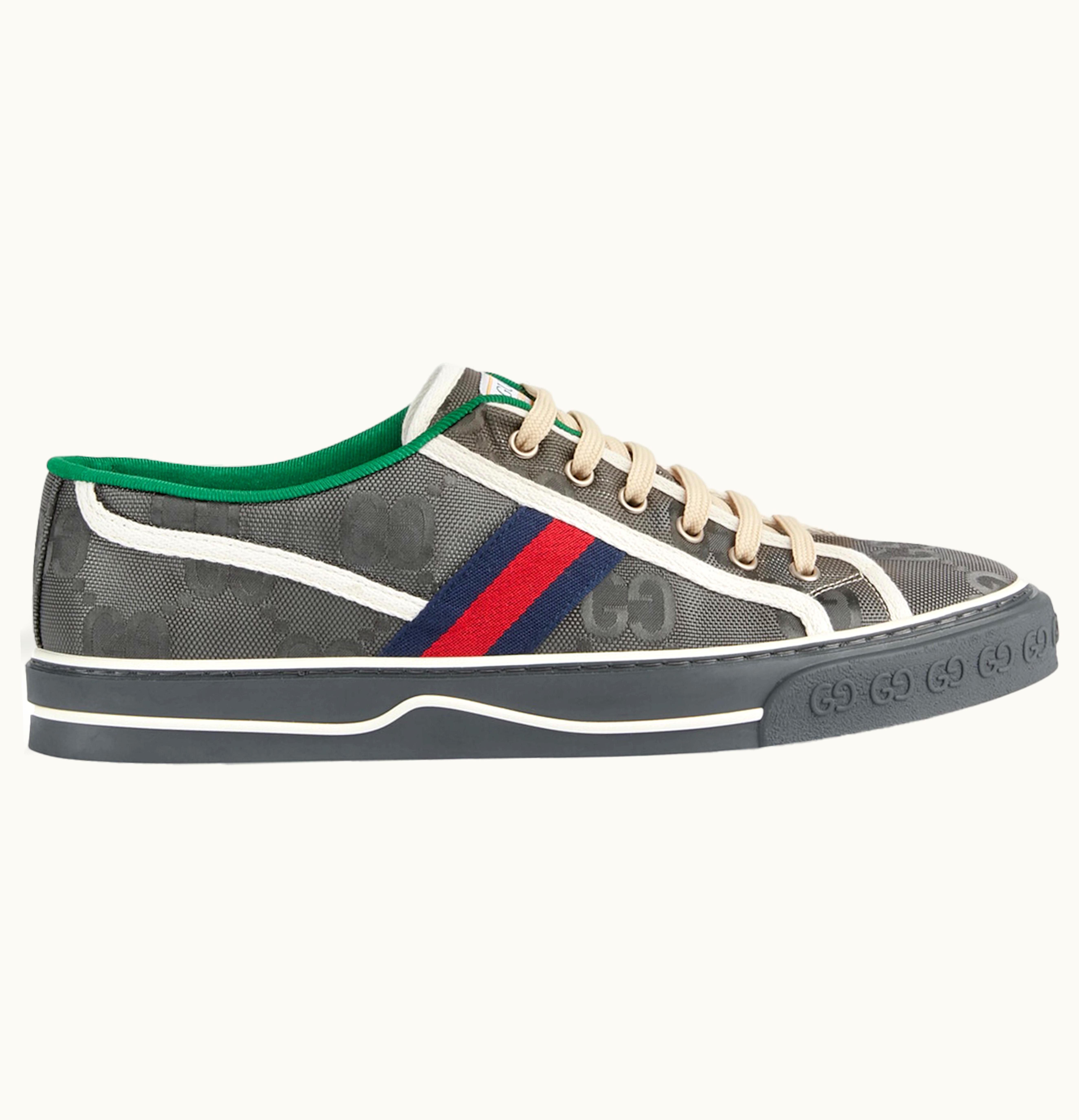 Gucci Gucci Off The Grid Tennis 1977 Low Econyl Dark Grey GG Blue Red White