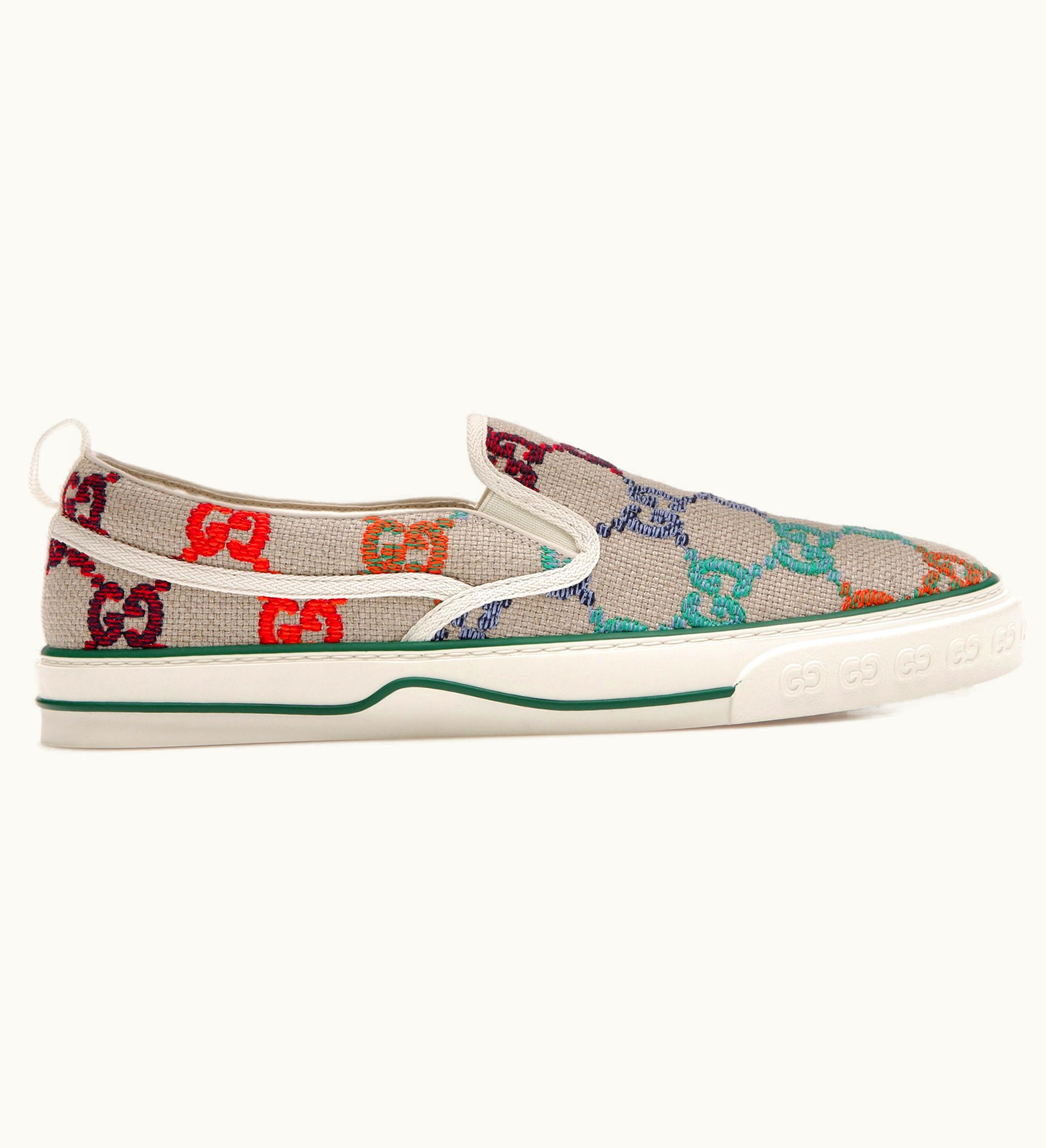 Gucci Gucci Tennis 1977 Slip On GG Logo White Multi