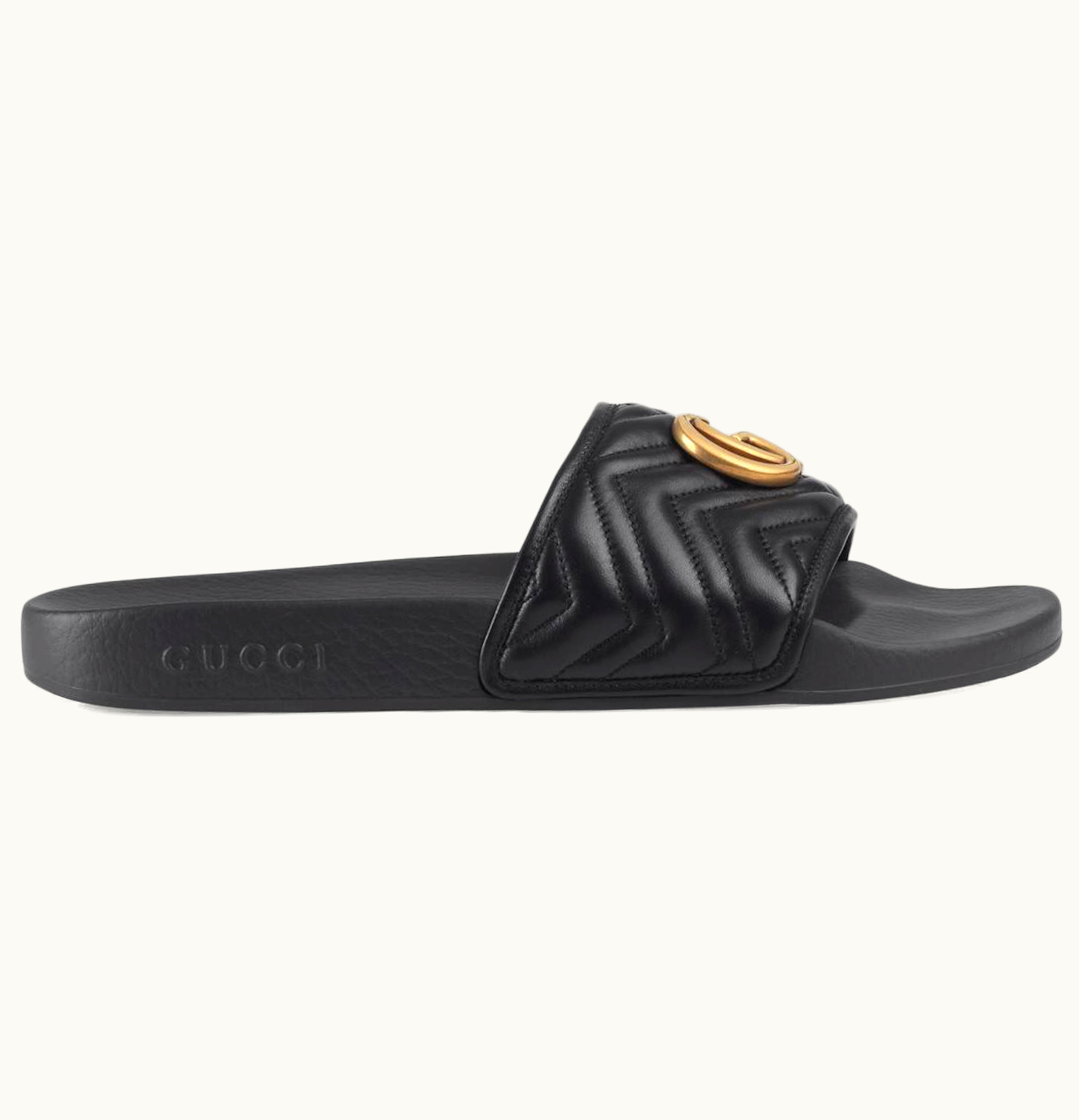 Gucci Gucci Matelasse Slide Black Double G
