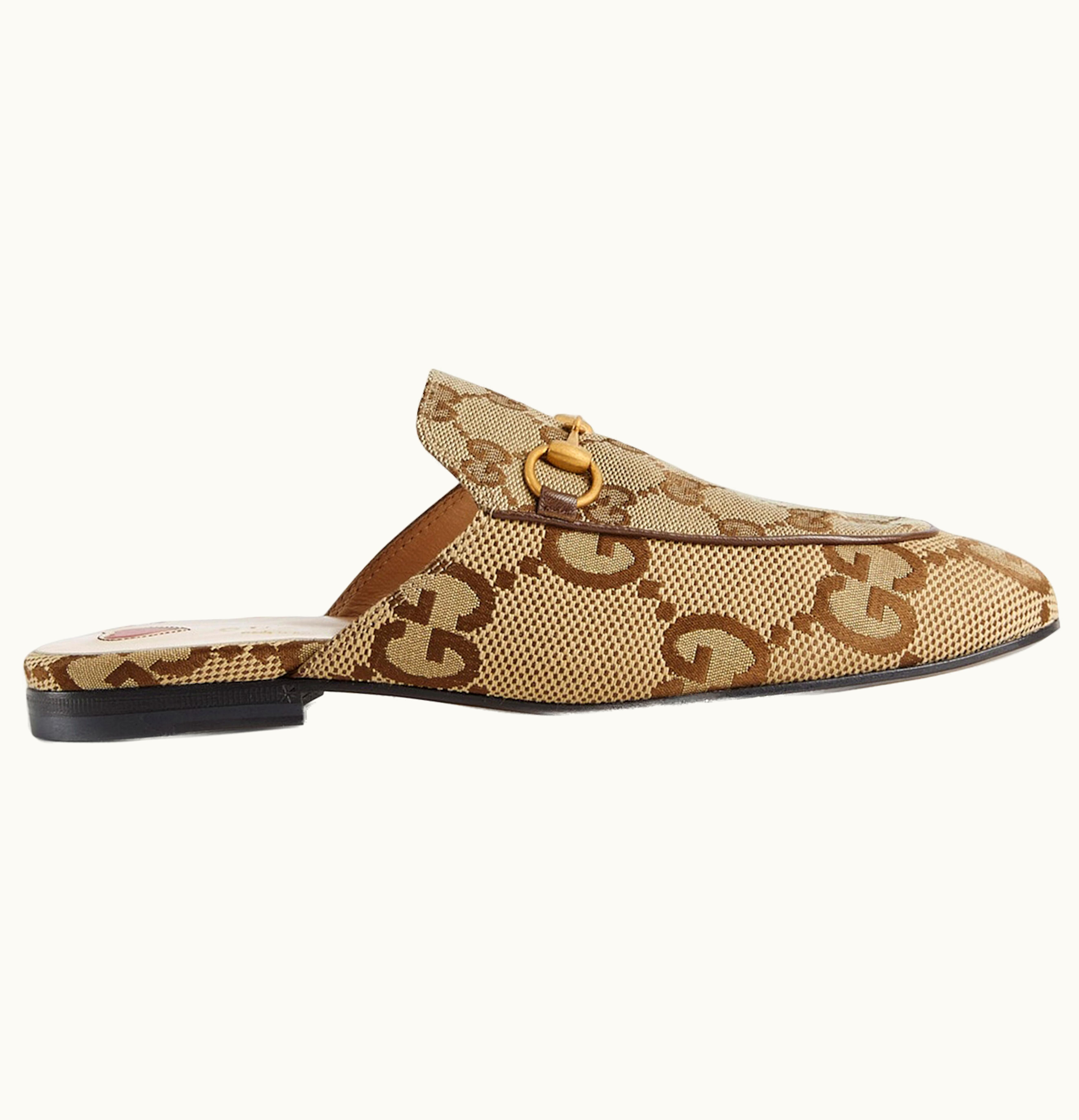 Gucci Gucci Princetown Slipper Jumbo GG Camel Ebony W