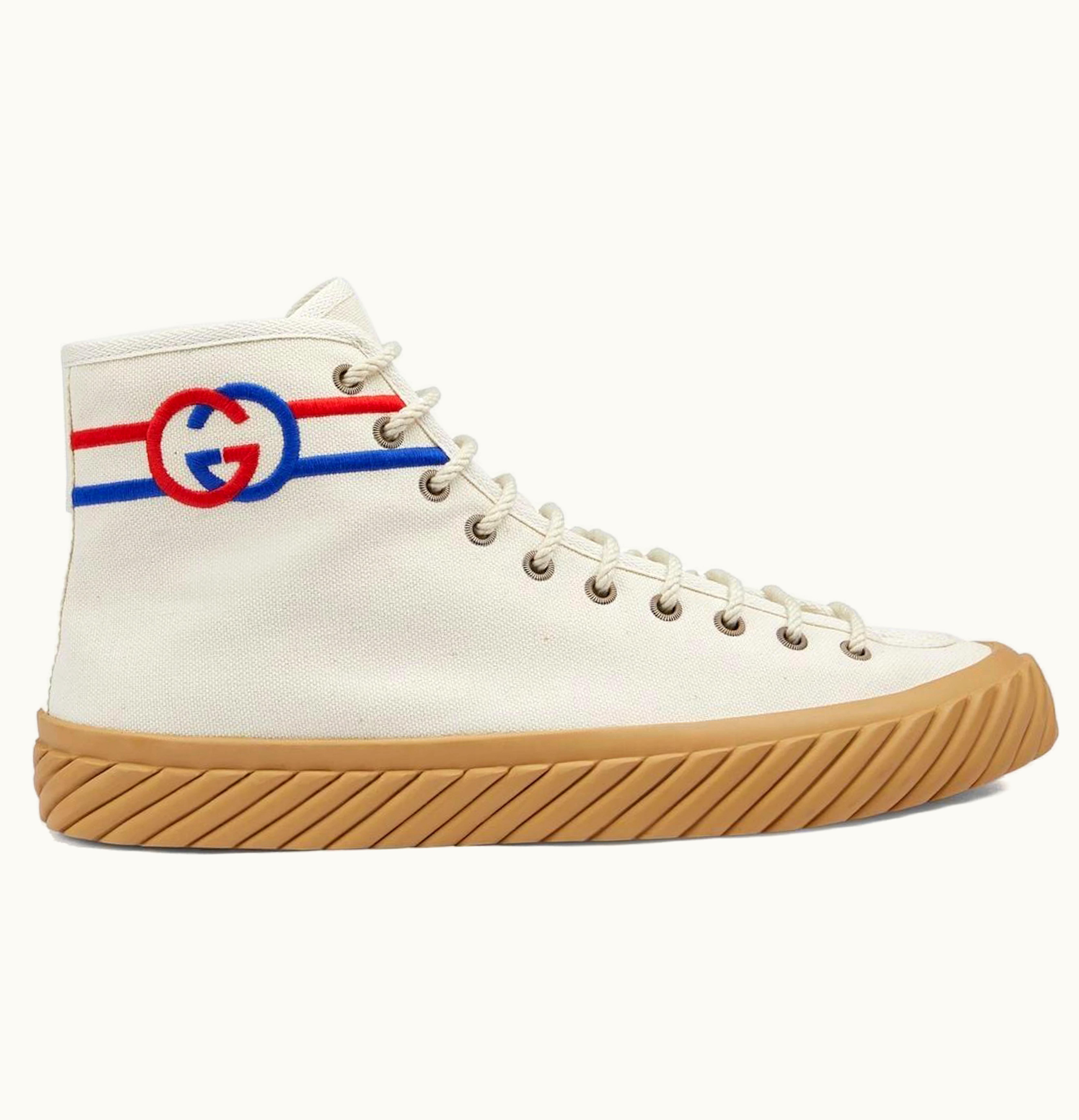 Gucci Gucci Interlock G High Top Sneaker White Red Blue