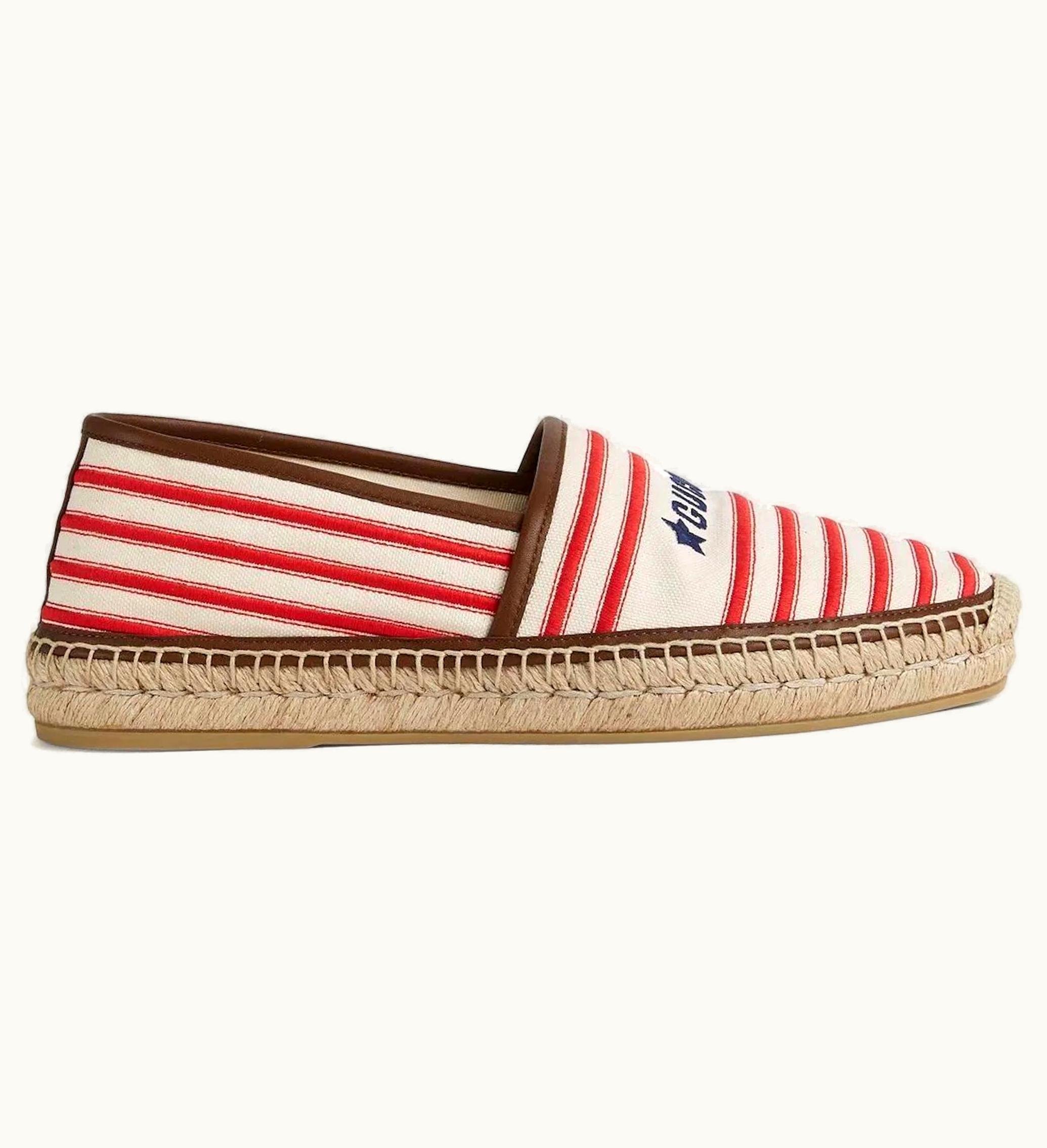 Gucci Gucci Striped Star Espadrille Red White