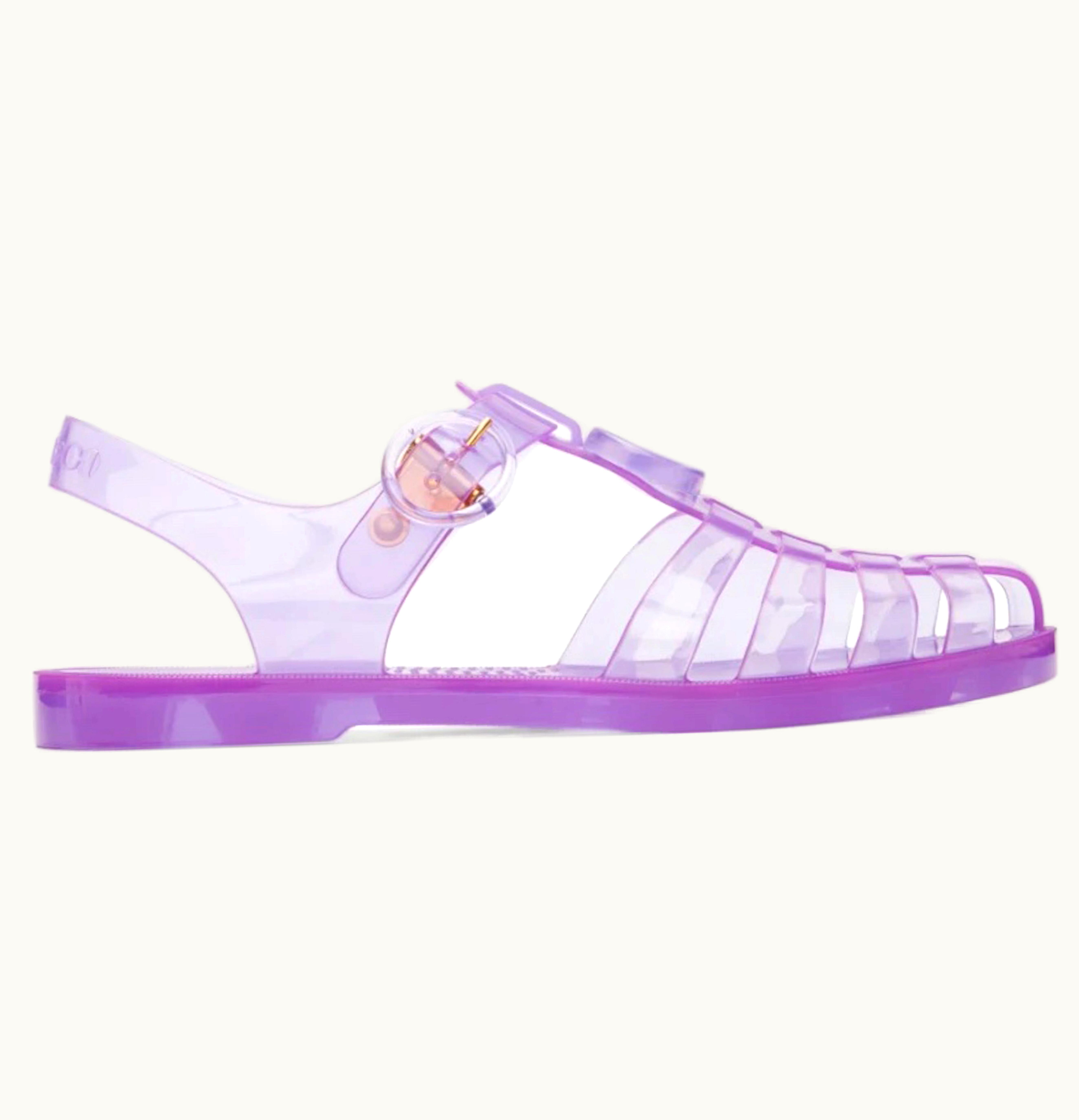 Gucci Gucci GG Fisherman Sandal Purple Clear Womens