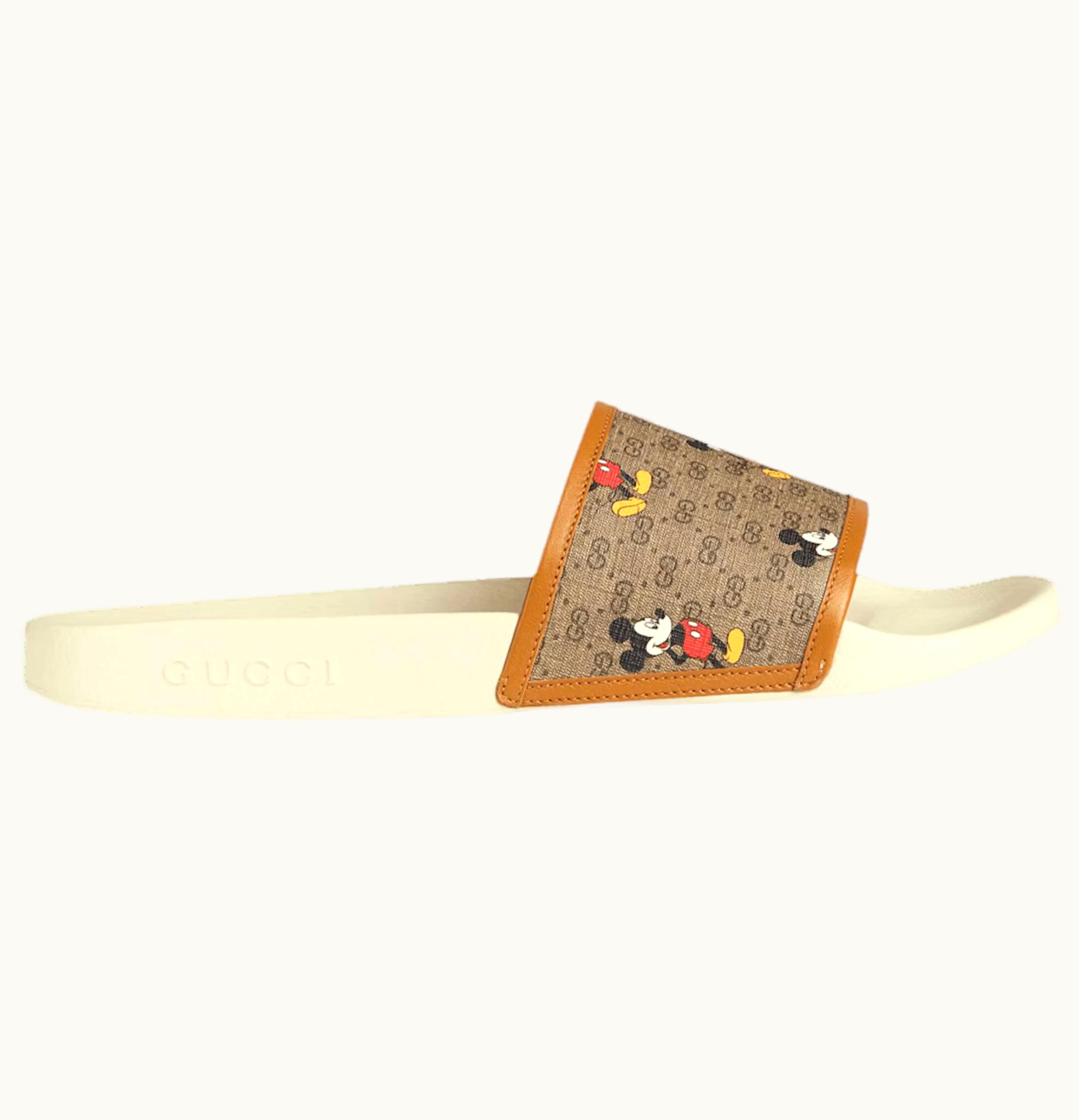 Gucci Gucci X Disney GG Mickey Slides Beige