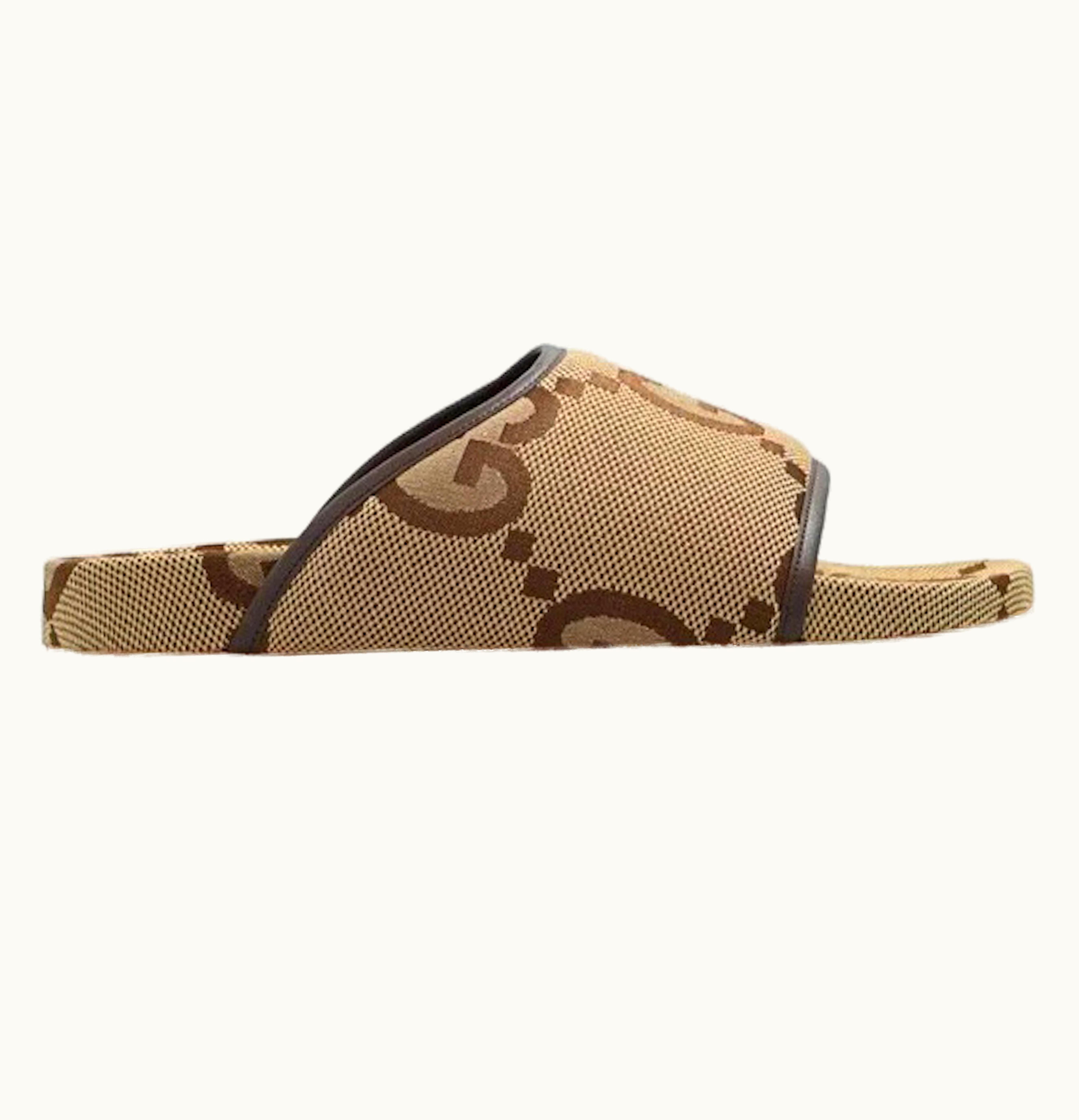 Gucci Gucci Jumbo GG Platform Slide Camel Ebony Monogram Womens