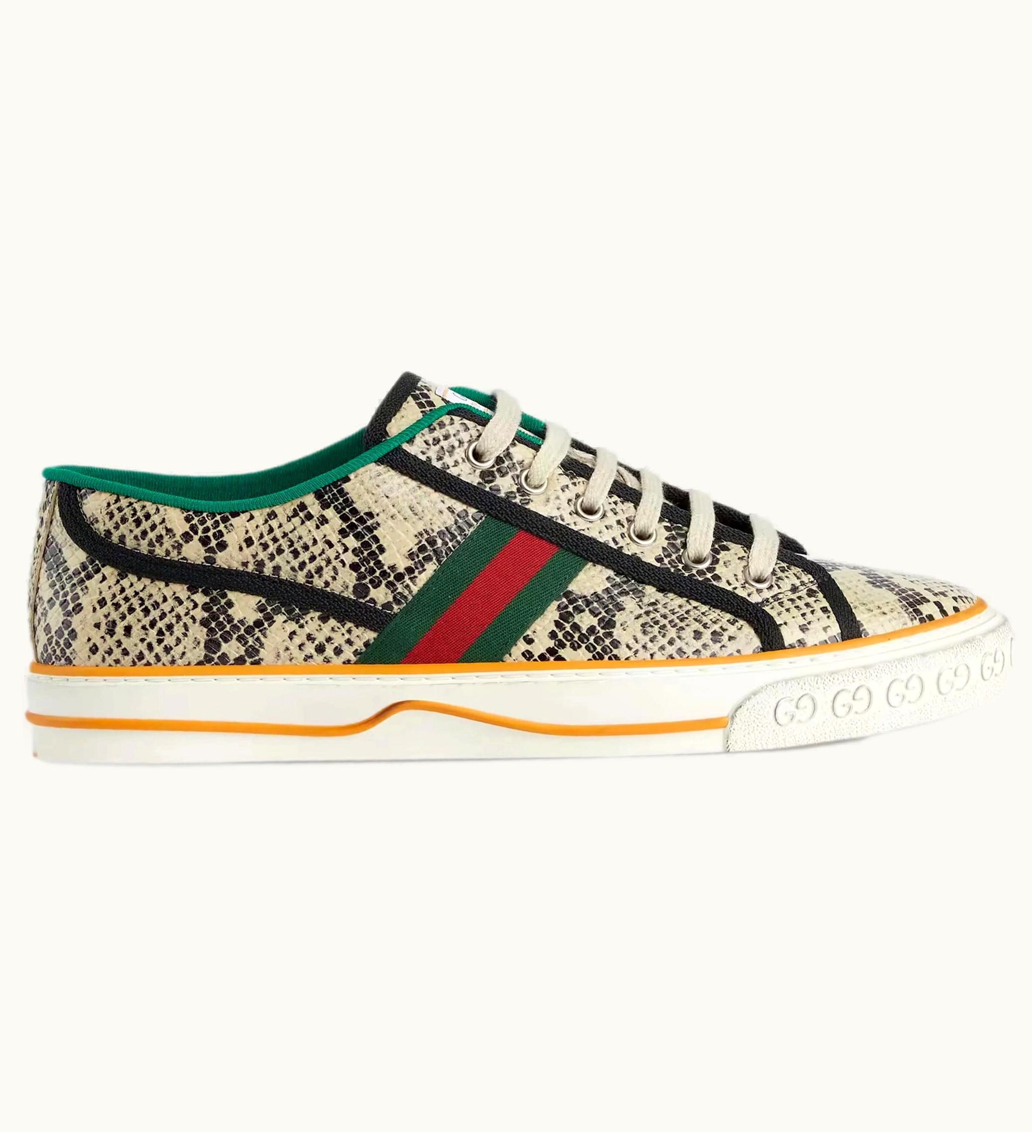 Gucci Gucci Tennis 1977 Sneaker Python Skin Beige Black