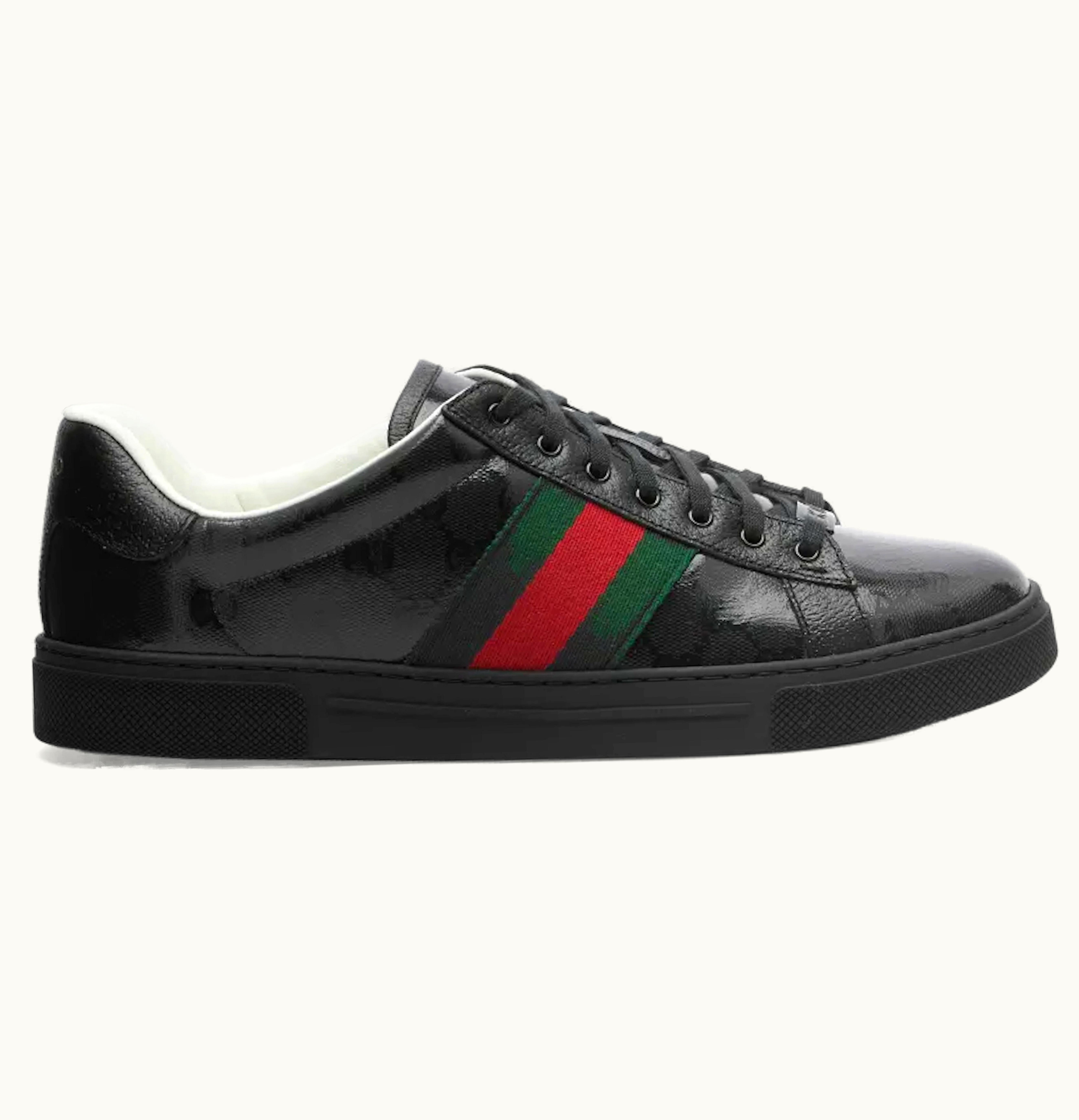 Gucci Ace GG Crystal Canvas Black