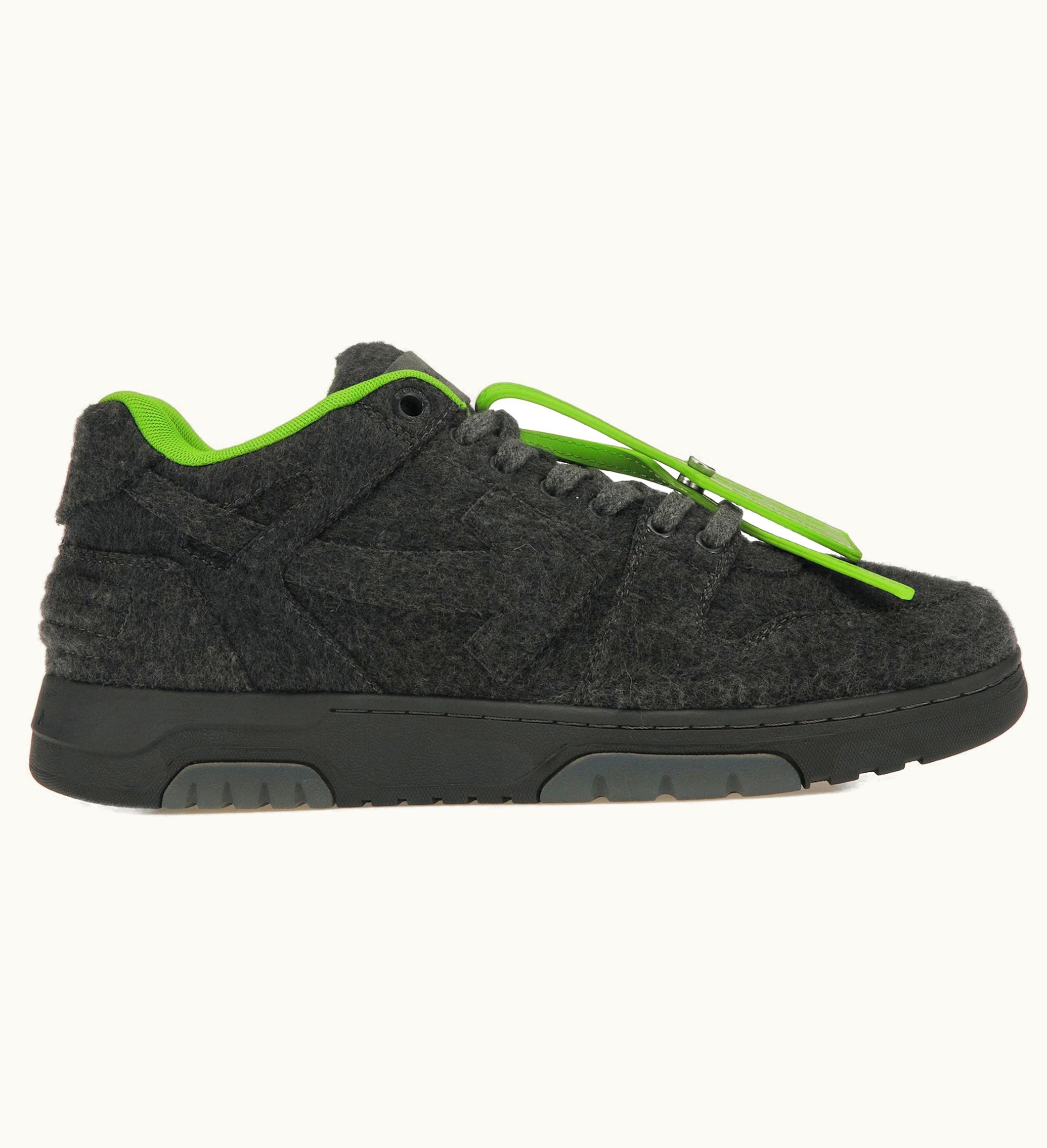 OFF-WHITE OFF-WHITE Out Of Office Ooo Low Tops Grey Green Wool