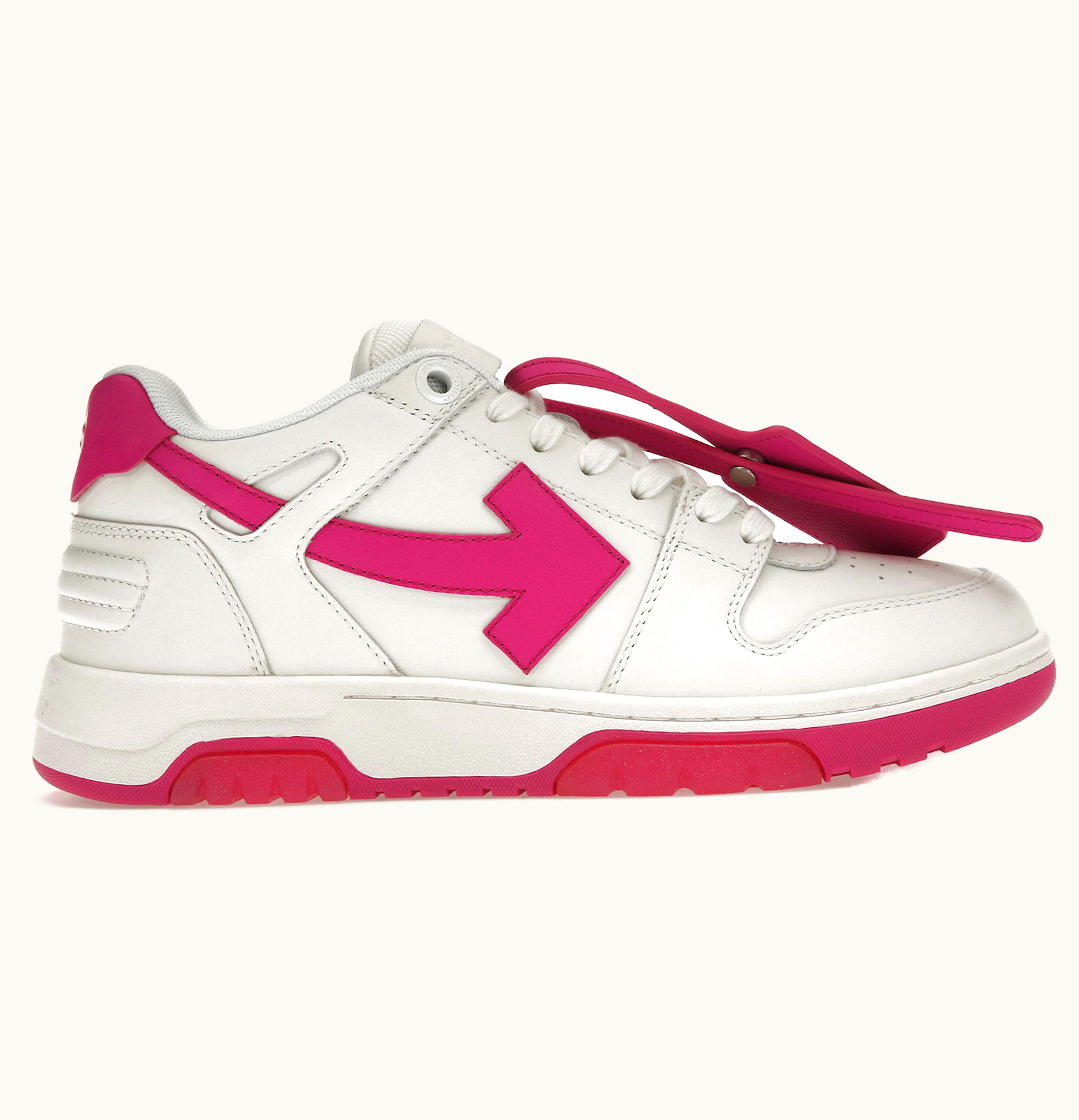 OFF-WHITE OFF-WHITE Out Of Office Calf Leather White Fuchsia Womens