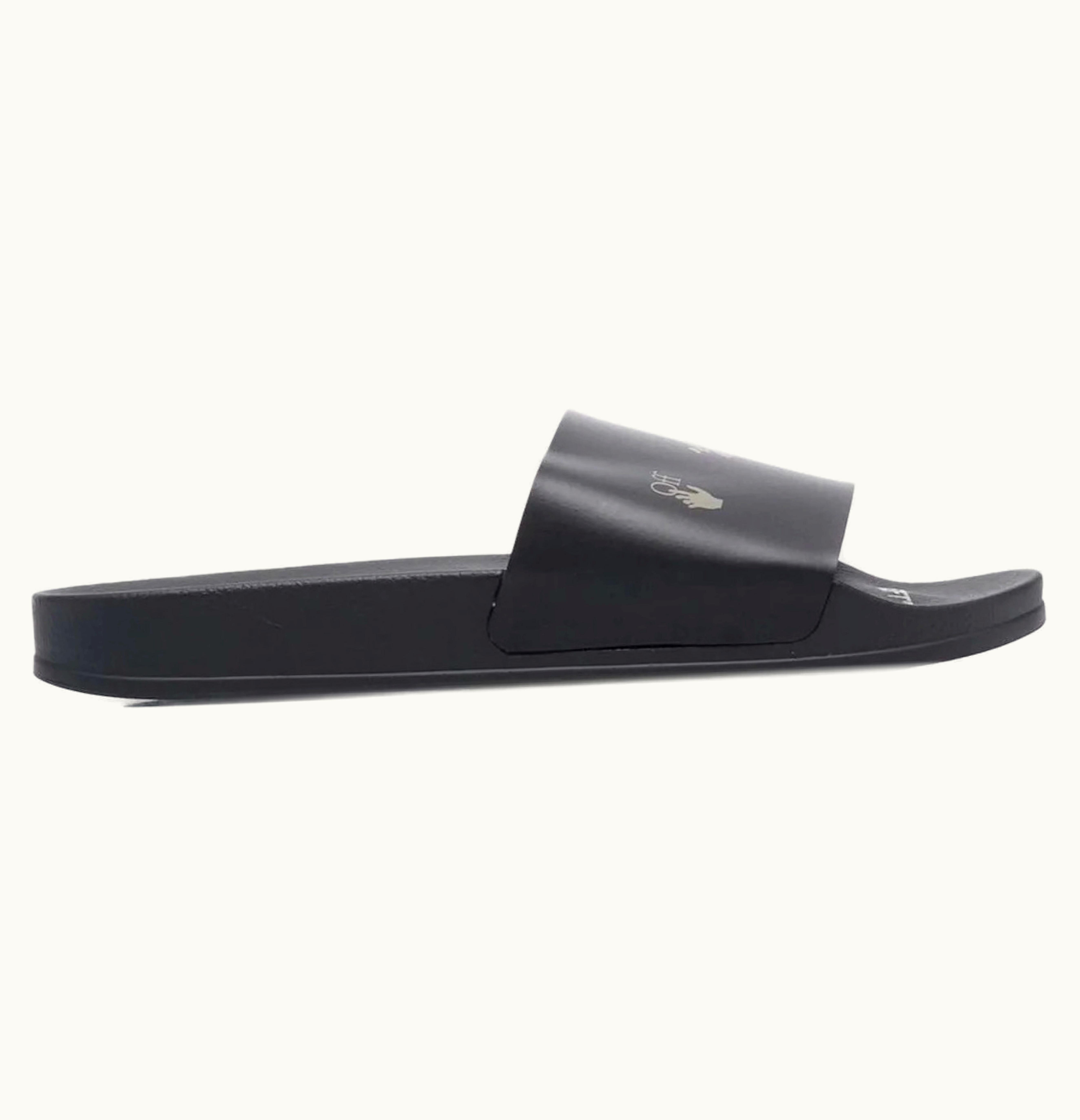 OFF-WHITE OFF-WHITE Drowning Man Logo Slides Black Khaki