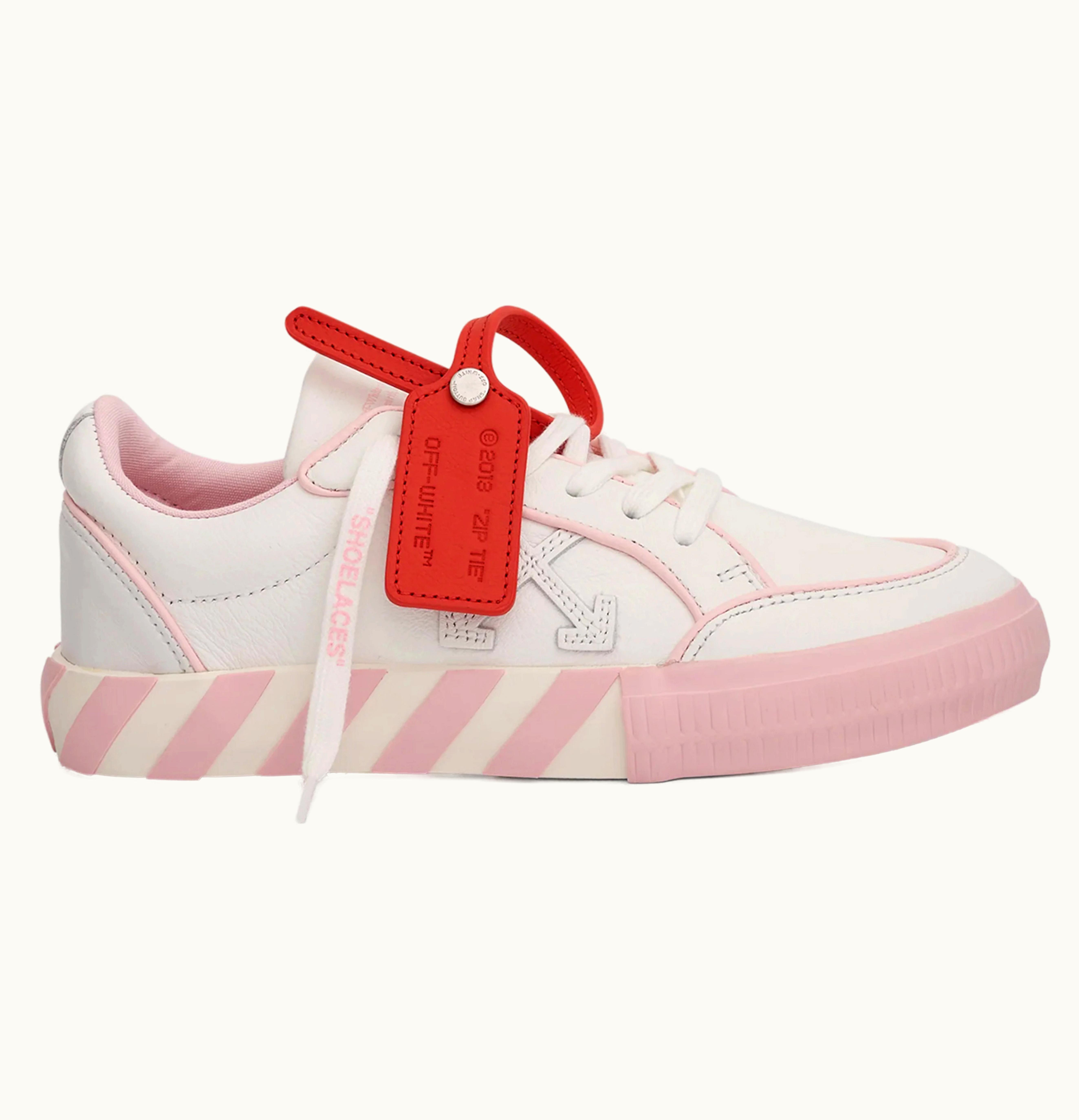 OFF-WHITE OFF-WHITE Vulc Low Leather Powder Pink Outlined Womens