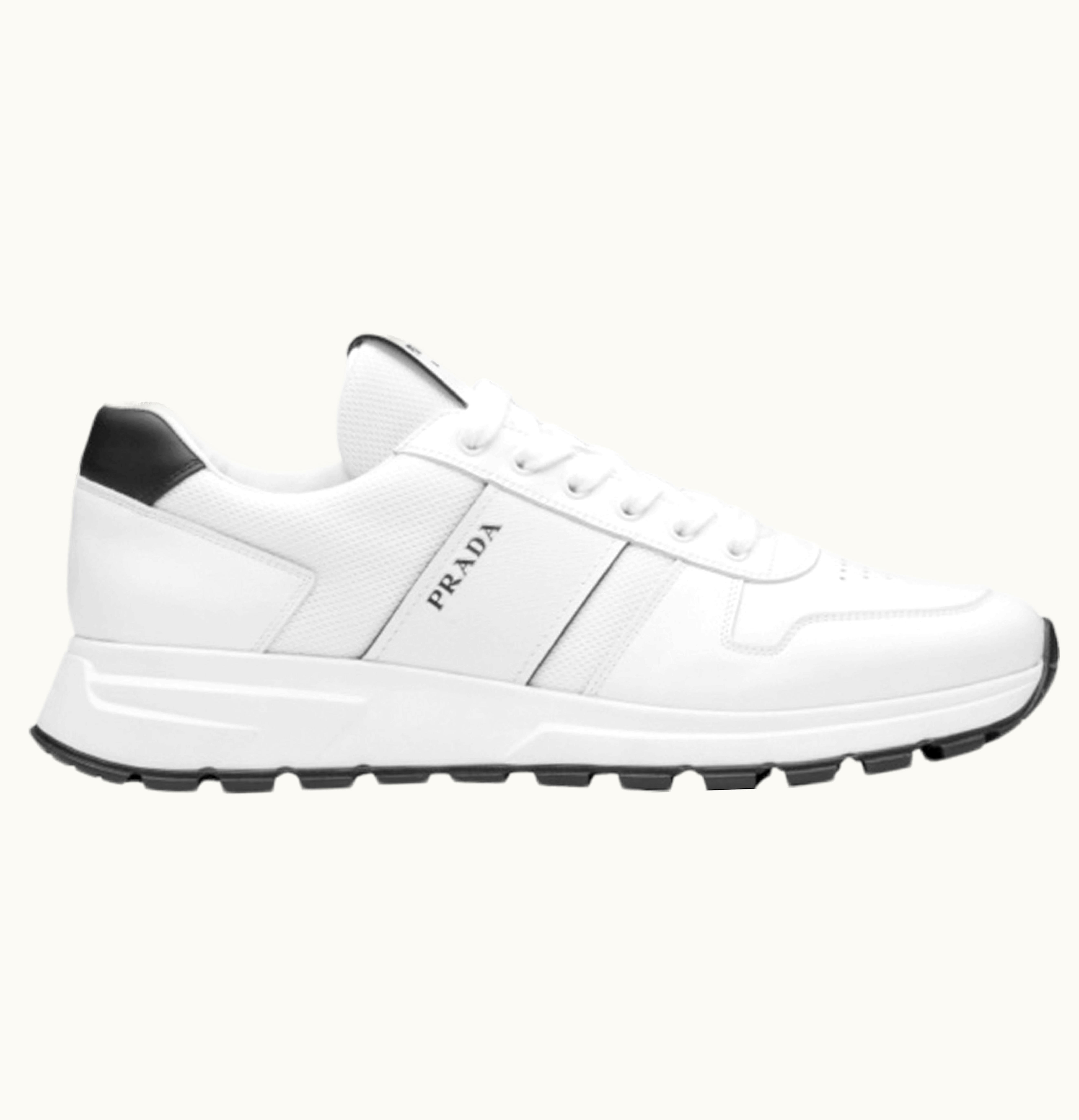 Prada Prada Prax 1 Leather Low White Black