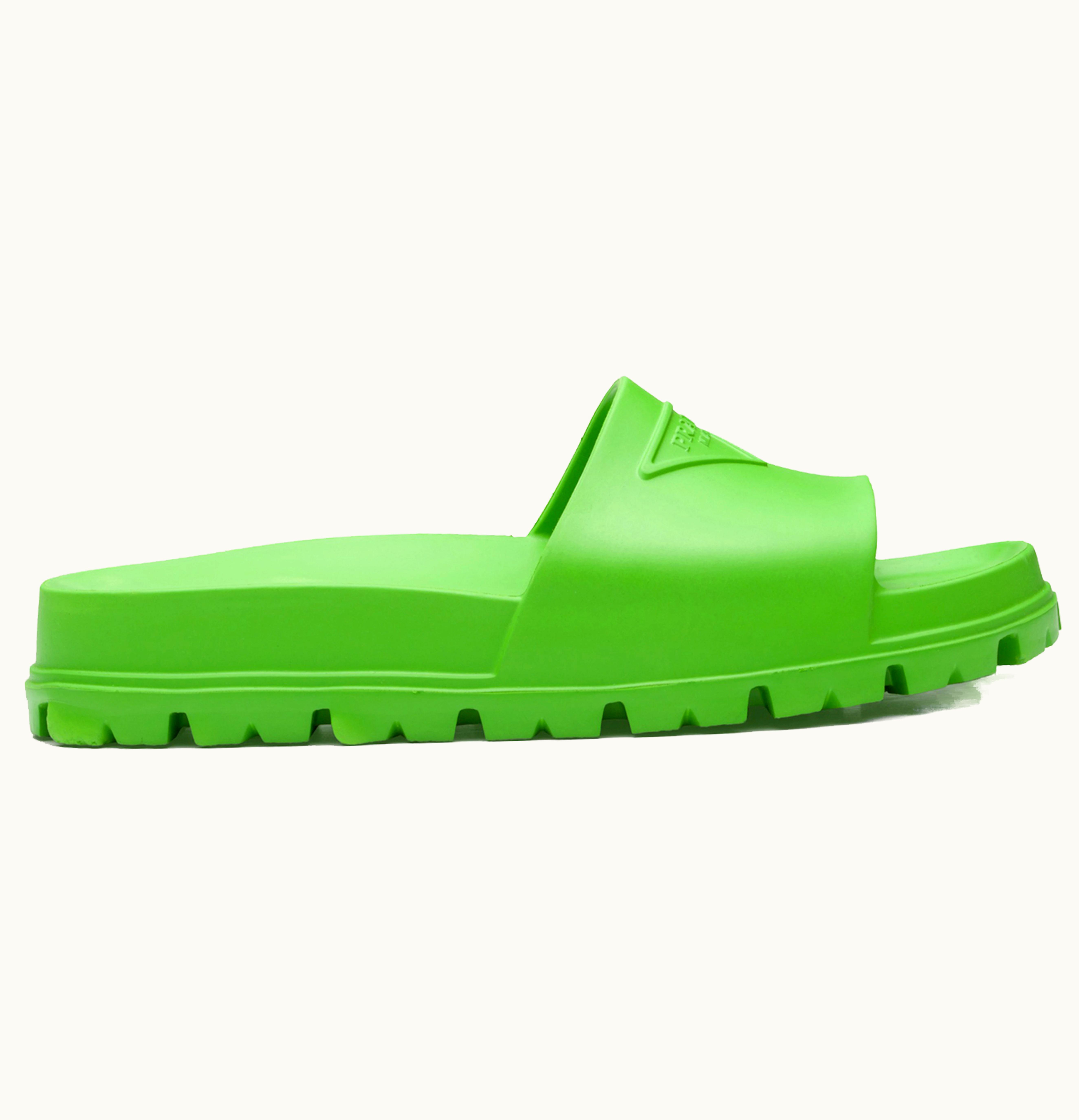 Prada Prada Rubber Slides Apple Green Mens