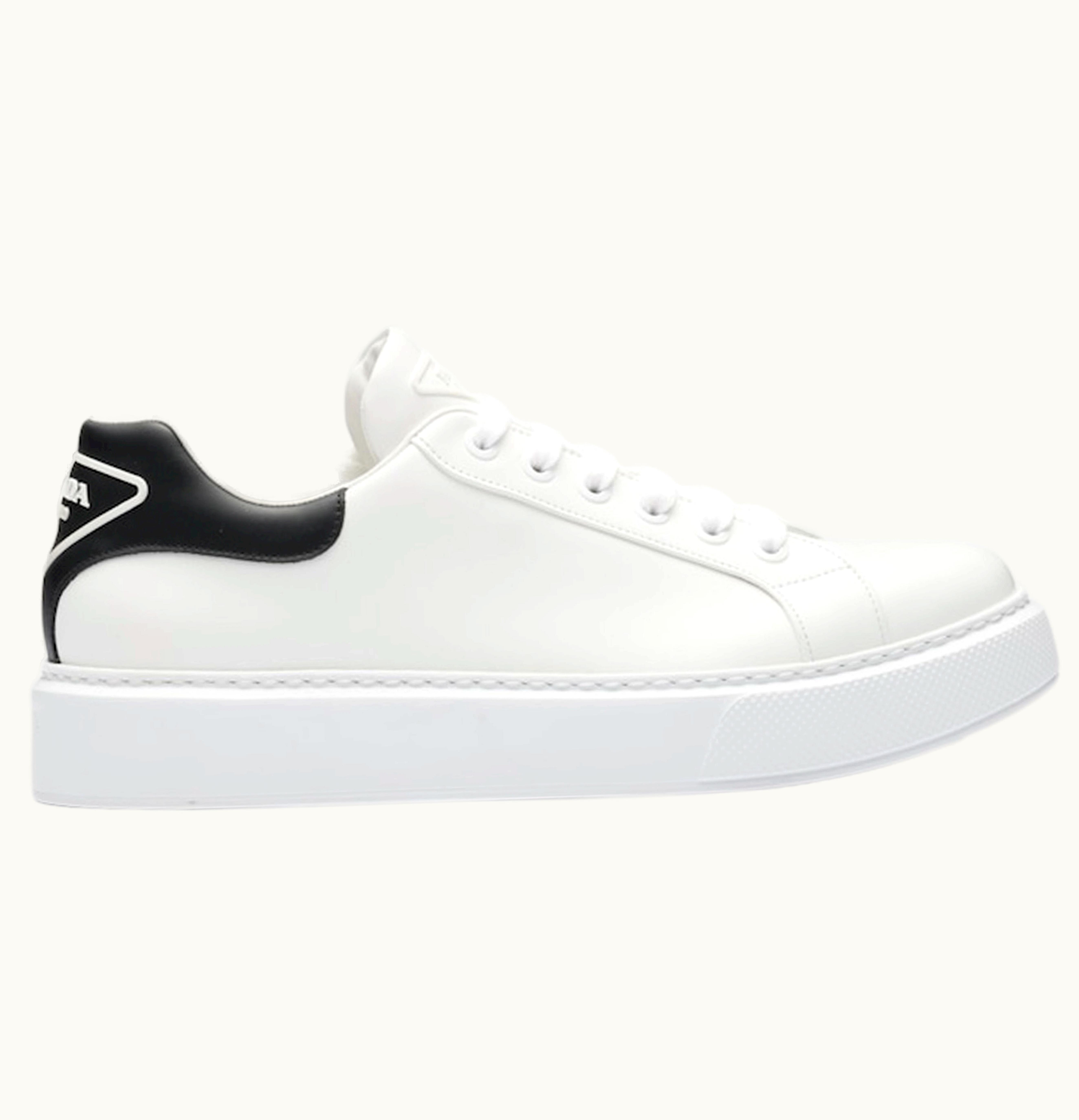 Prada Prada Macro Leather Sneakers White Black
