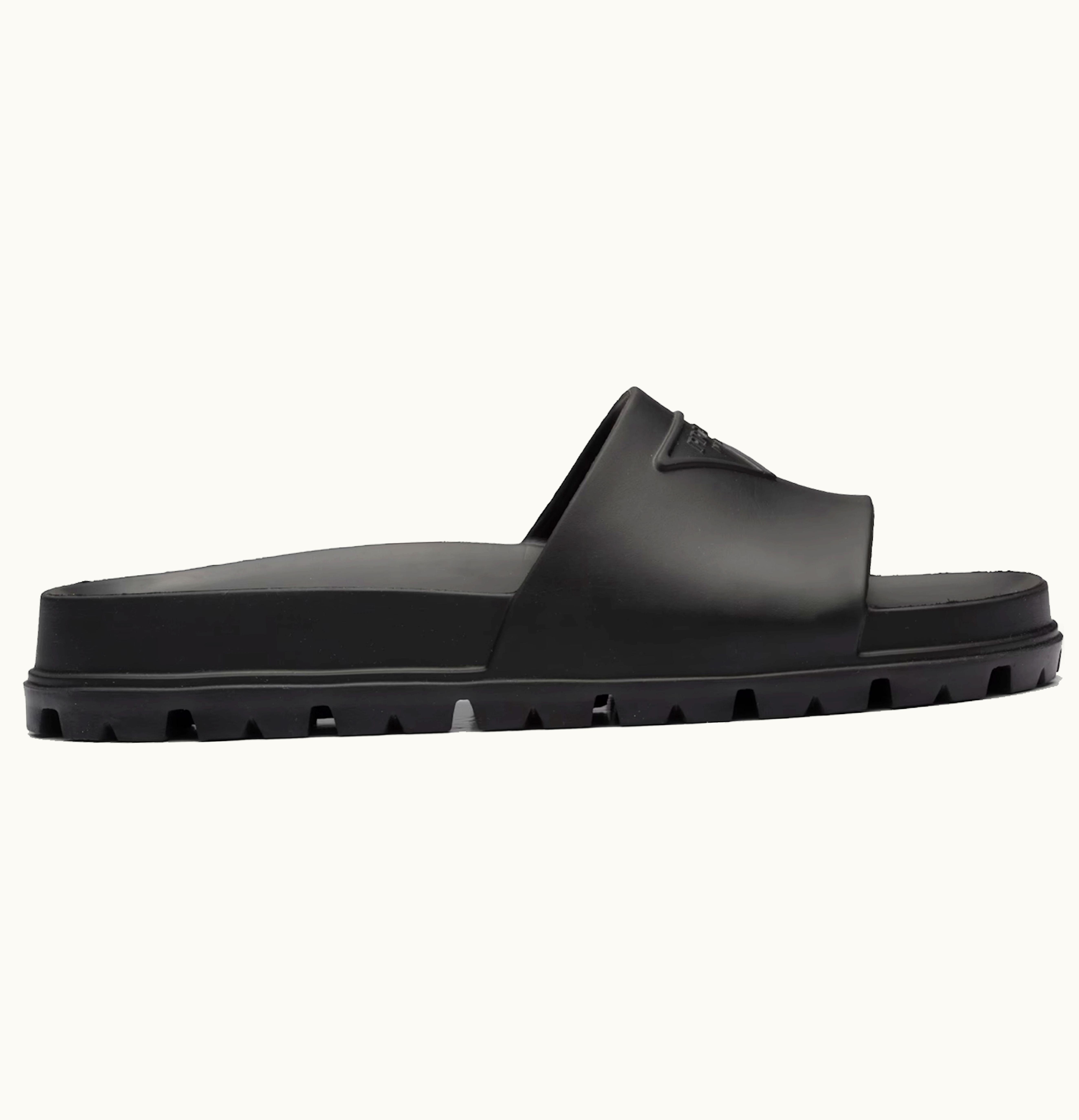 Prada Prada Rubber Slides Black Womens