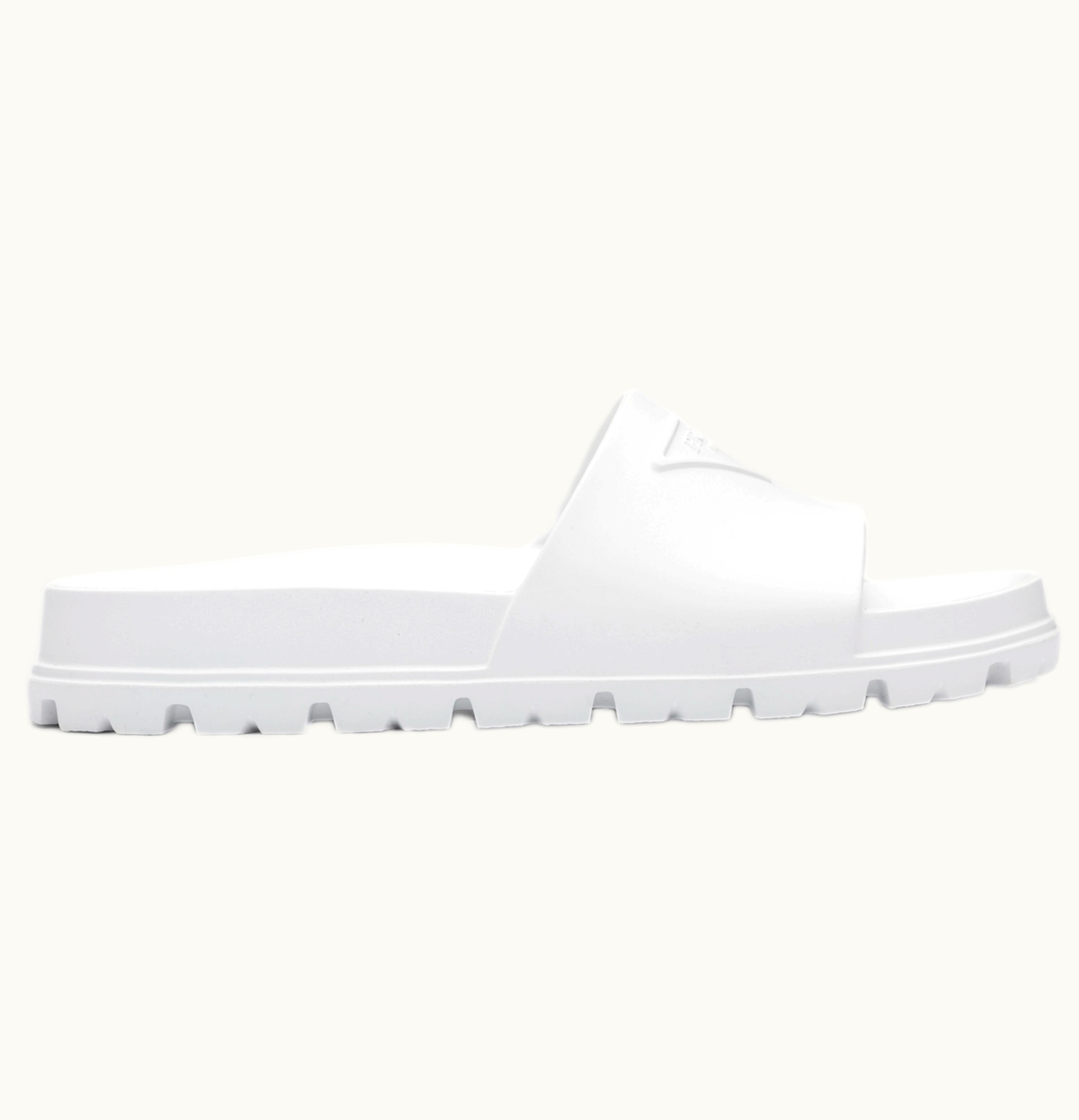 Prada Prada Rubber Slides White Womens