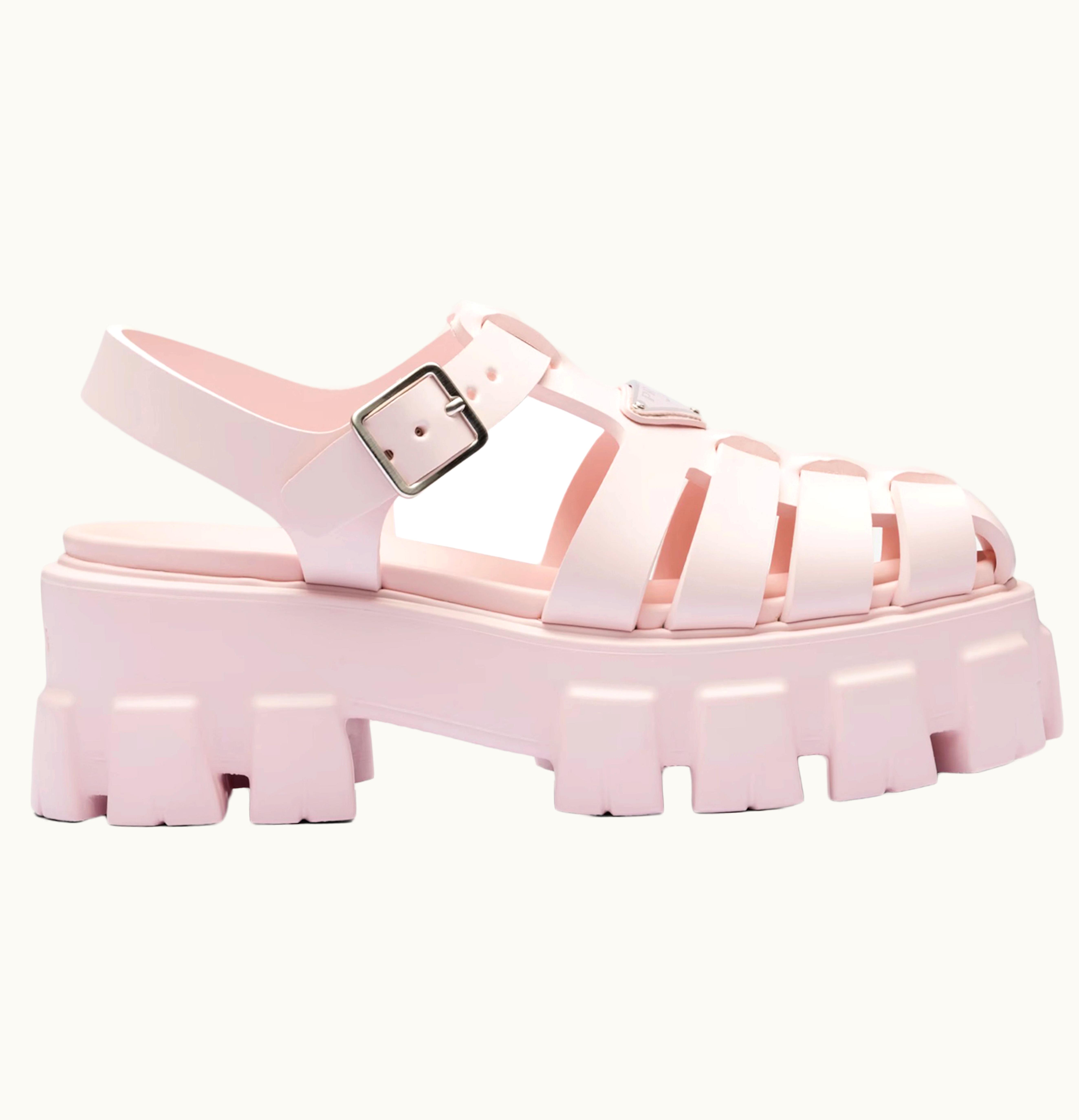 Prada Prada Monolith Foam Rubber 55mm Sandals Alabaster Pink
