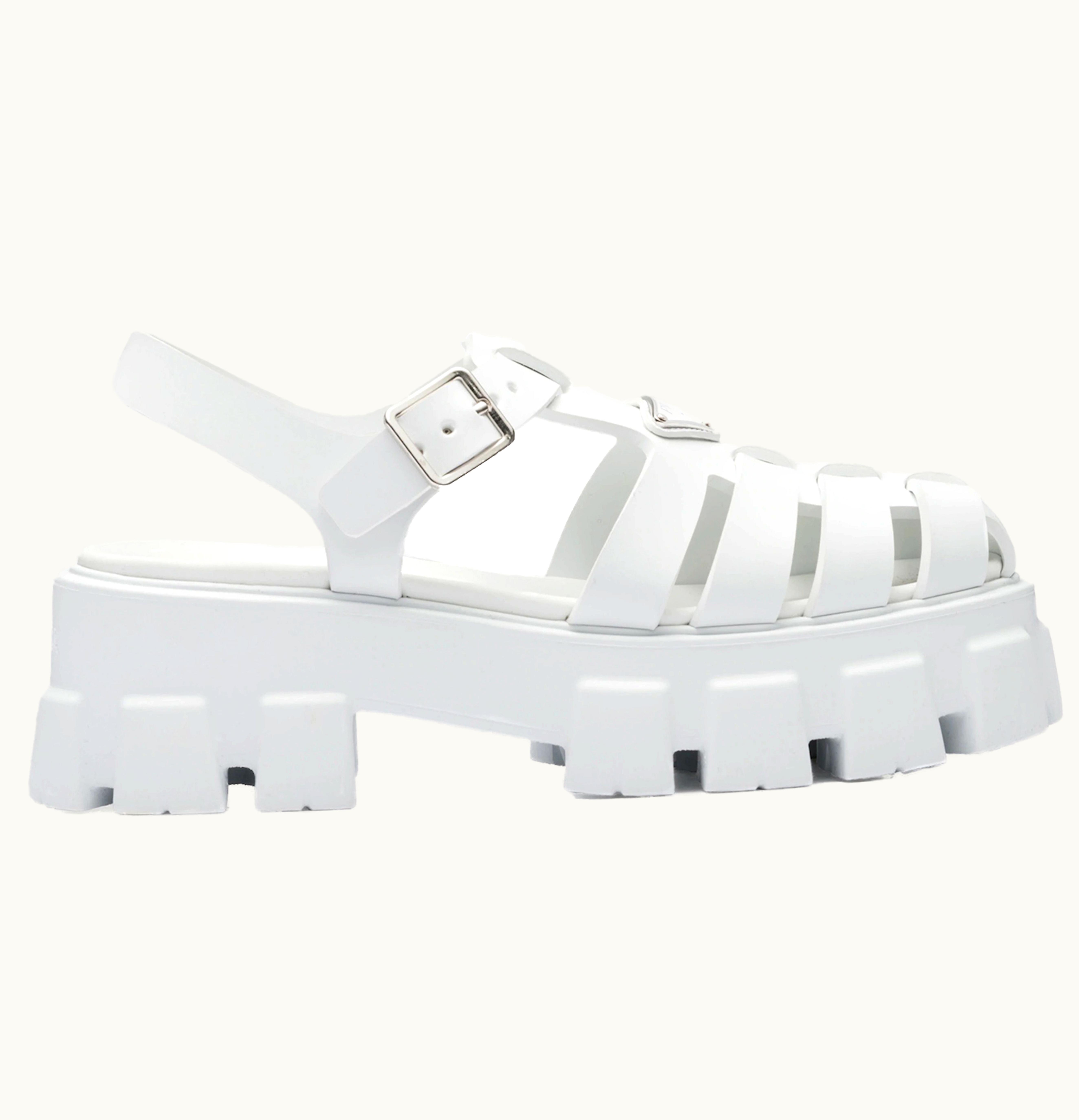 Prada Monolith Foam Rubber 55mm Sandals White